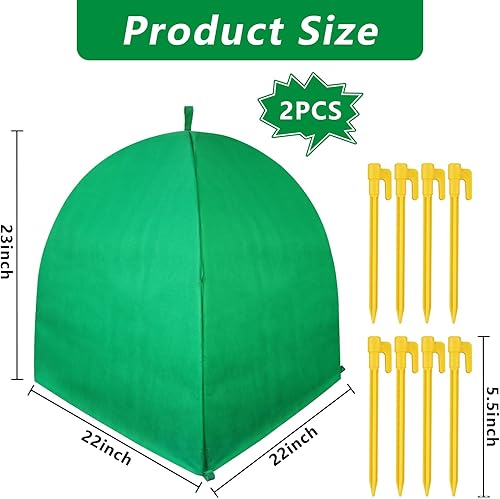 Miniatura 2 de Paquete de 2 cubiertas de invierno para plantas de invierno, protección contra la congelación, protección contra heladas de invierno para plantas en