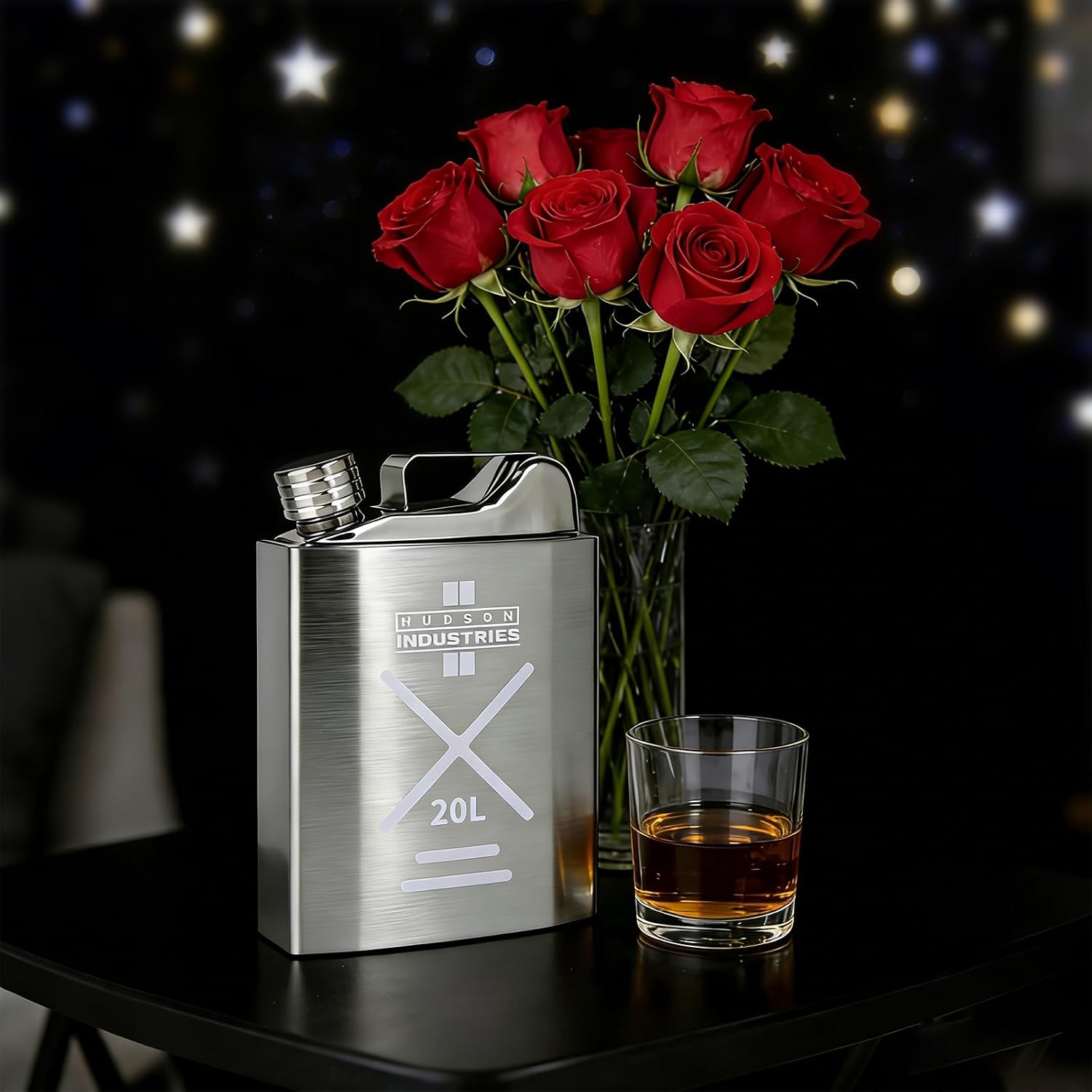 Oil Drum Style Flask 18oz for Men/Women, Stainless Steel Pocket Whiskey Flask Personalized Liquor Hip Flagon for Climbing Camping Barbecue Bar Party Drinker