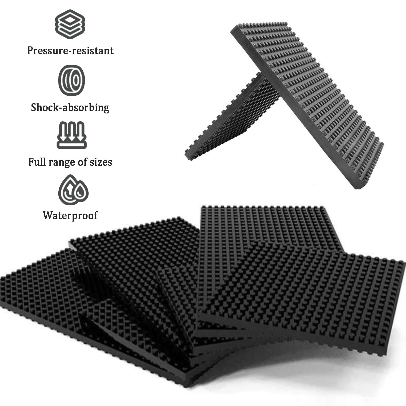 Geräuschdämmende Pads, Stoßdämpfende Gummi Matte für Klimaanlage Audiosystem, Rutschfeste Anti Vibration Füße, Isolierunterlage für Drucker, Kratzschutz Boden(600 * 600mm,20mm)