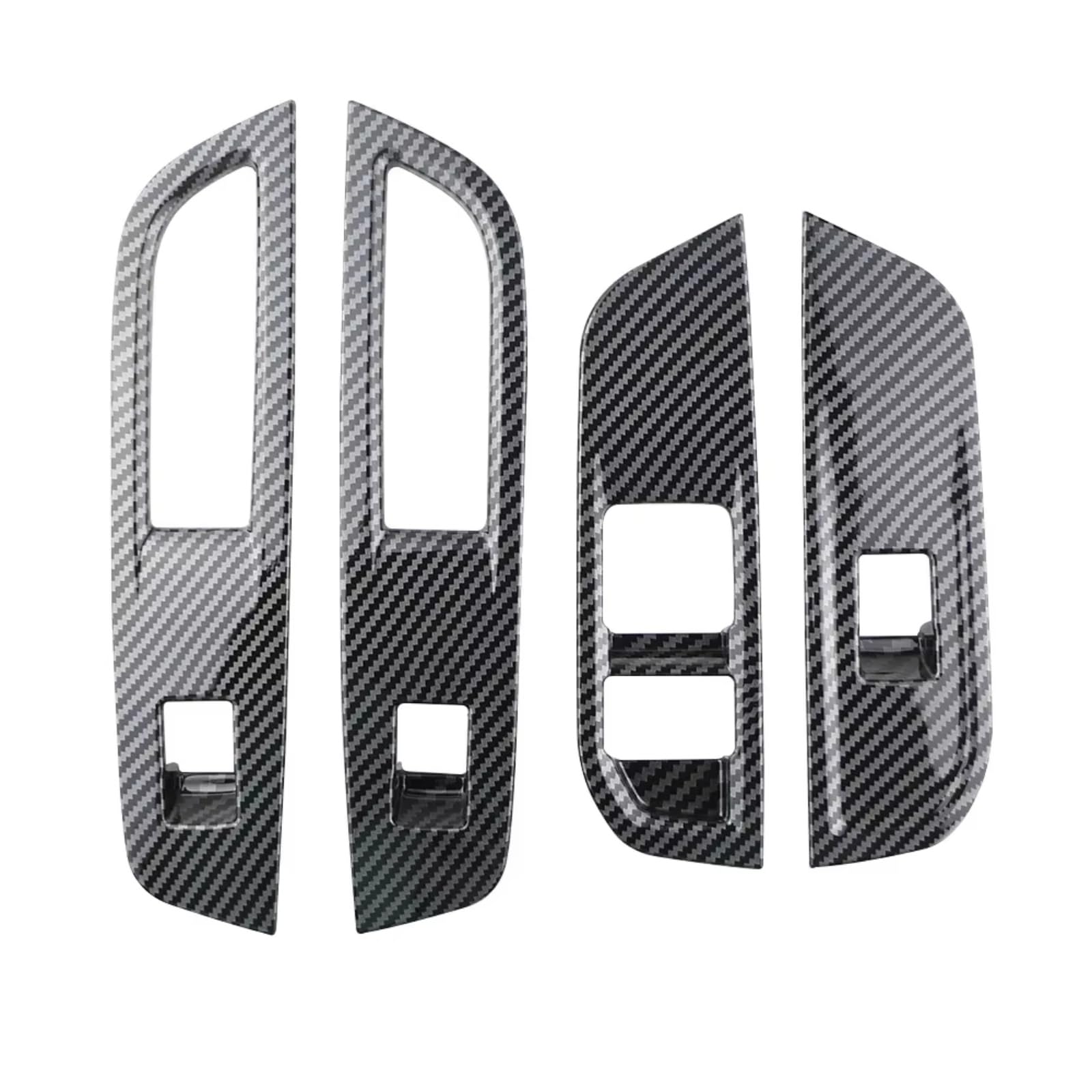 Car Interior Moulding Trim for MG4 for EV 2022 2023 2024 Window Lift Panel Cover Innner Door Handle Trim LHD RHD Carbon Fiber Accessories Stickers(LHD-A)