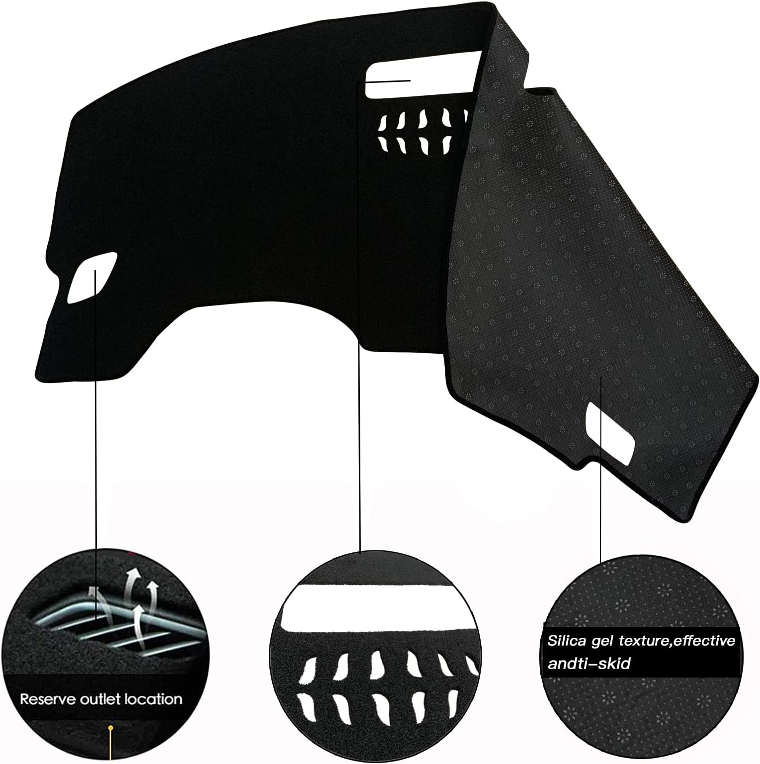 Custom Fit Dashboard Black Center Console Cover Dash Mat Protector Sunshield Cover Pad Carpet Compatible with Volkswagen VW ID4 ID4 PRO 2021 2022 (NOT HUD)