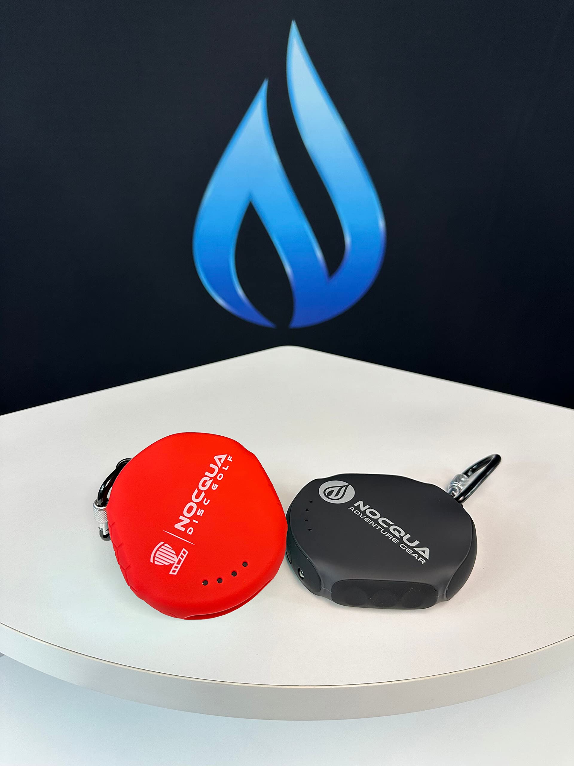 Nocqua 10,000mAh Powerbank and Stashpack Cover, Portable Charger Compatible for Smartphones, Tablets, iPads, and Devices, Lithium Ion Power with LED Light, for Sports and Outdoors, Disc Golf Red