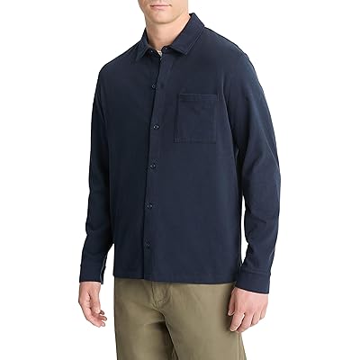 Vince Sueded Jersey Long Sleeve Button Down Men