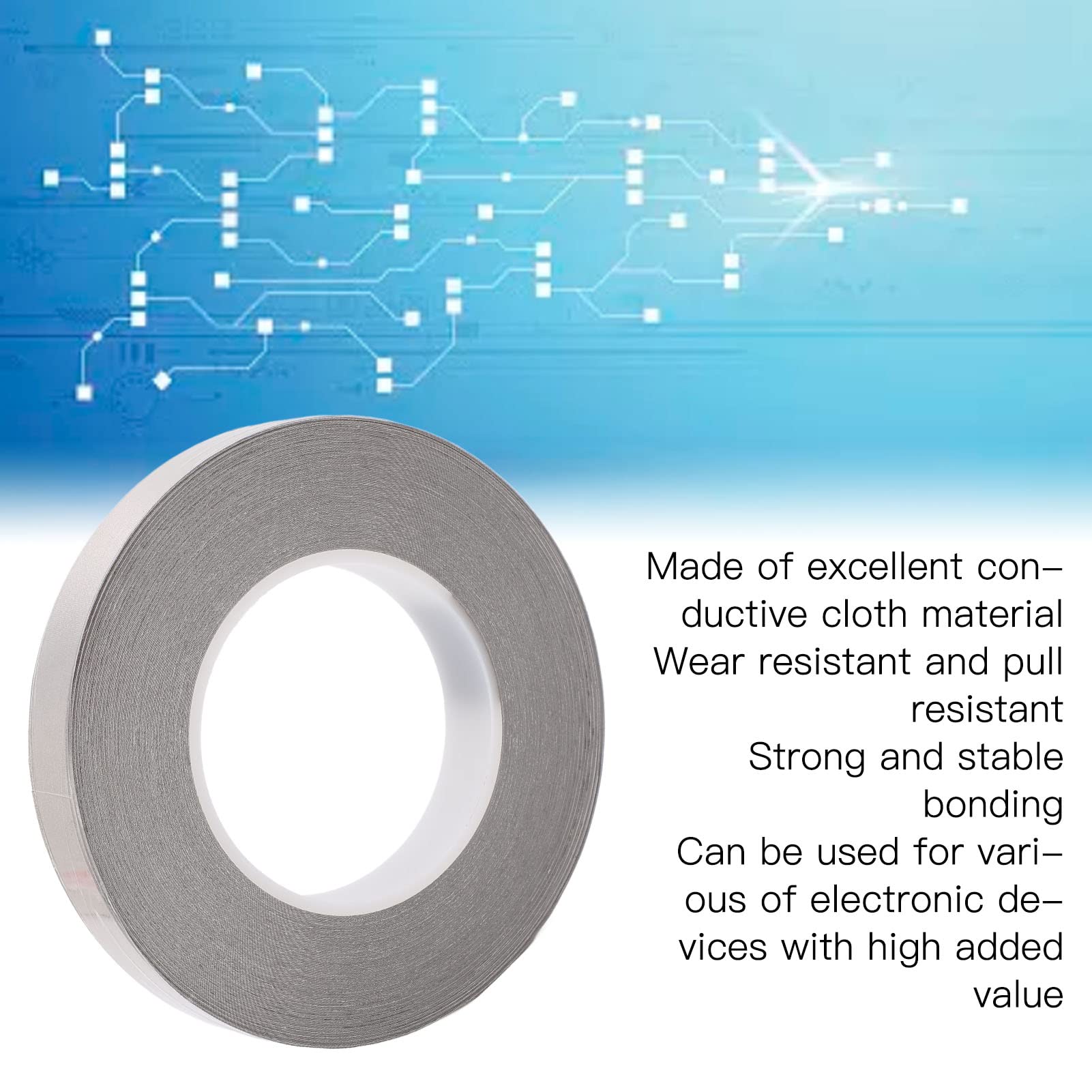 Nashua 1086927 - Nastro adesivo per conduttori, 4,8 cm x 60 m, colore: Argento, 5 cm di larghezza x 60 m di lunghezza