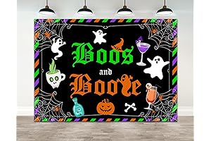 Ticuenicoa 7x5ft Boos And Booze Kids Halloween Party Backdrop