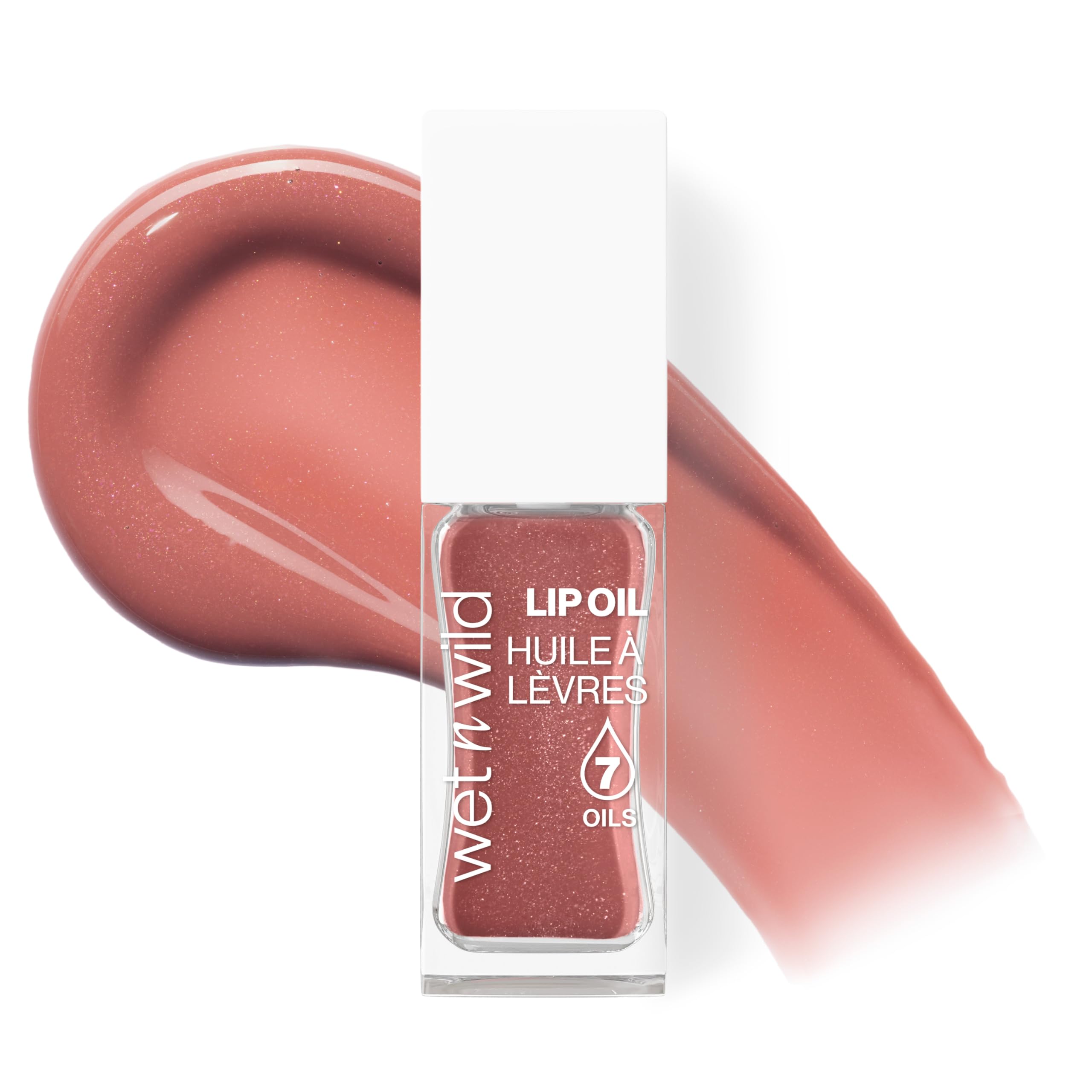 Wet n Wild Tinted Lip Oil, Nourishing & Non-Sticky Brown Lip Gloss Powered by 7 Natural Oils