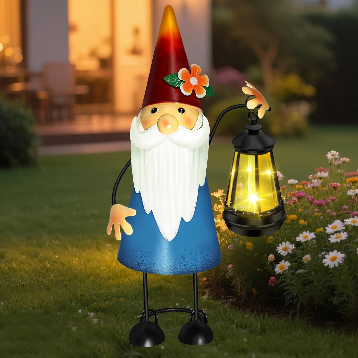 Solar Santa Claus Statue - Garden Stake Lights for Yard,Porch,Patio,Lawn,Solar Christmas Gnome Gifts for Women,Mothers Day,Christmas Housewarming