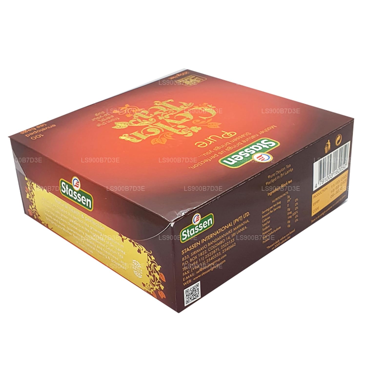 Stassen Pure Ceylon Tea / 100 Tea Bags / 200g / 7.1oz.