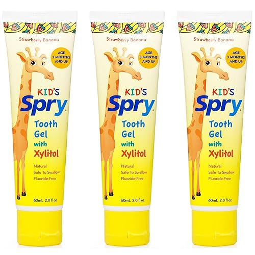 Miniatura 9 de Spry Pasta de dientes natural con xilitol para bebés, niños pequeños y niños a partir de 3 meses, gel dental sin flúor, apoya el desarrollo de