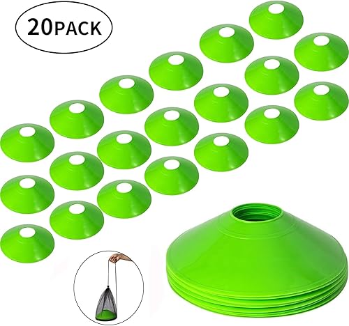 Miniatura 8 de BiAnYC 20 conos de disco profesionales, conos de entrenamiento de agilidad con bolsa de transporte para entrenamiento, fútbol, fútbol, baloncesto,