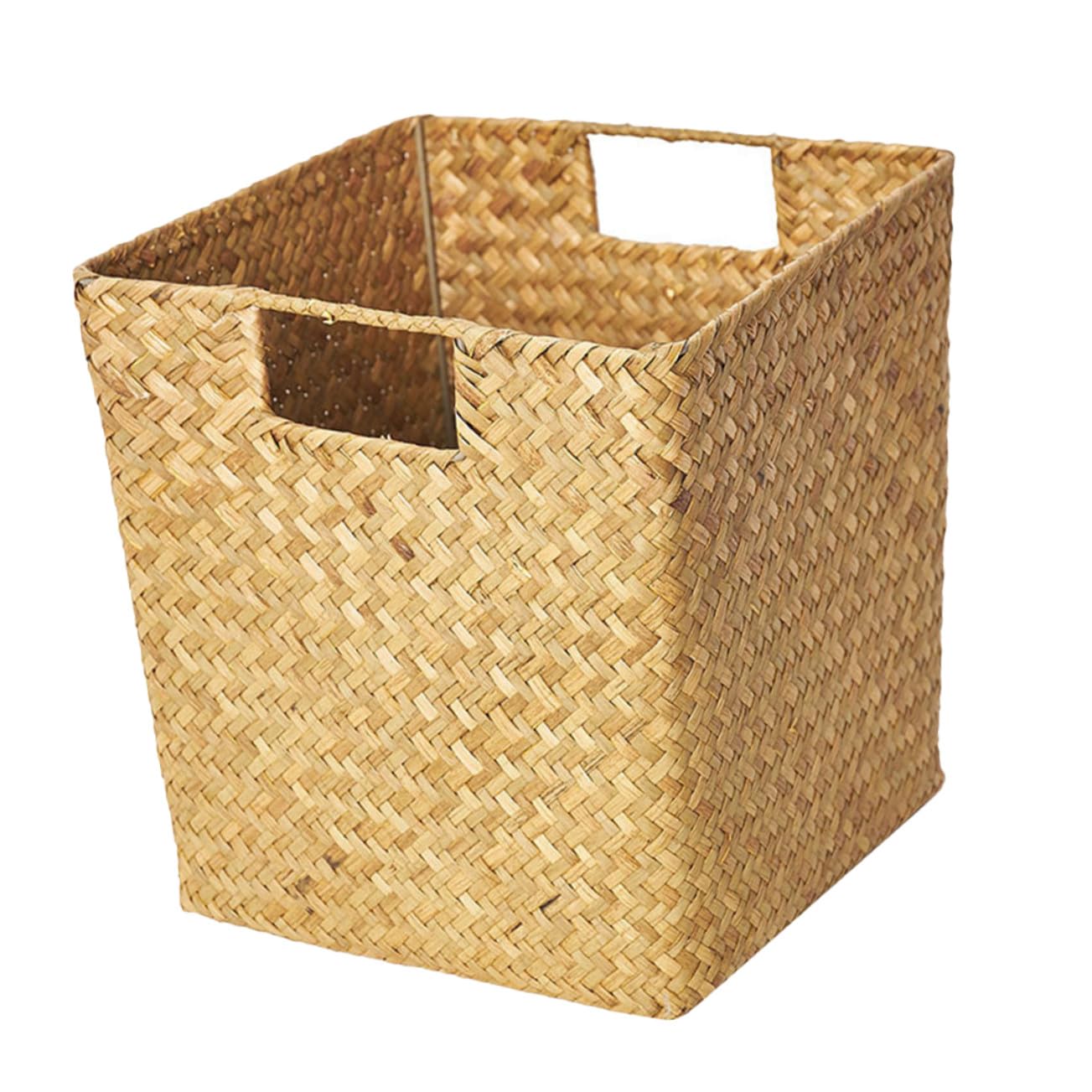Panier Tissé à La Main En Algues Marines Jaune Panier Artisanal Décoratif Dimensions Moyennes Naturel Et Pratique Rangement Pour Salon, La Cuisine Ou Salle De Bain