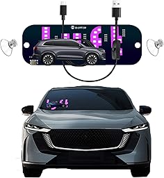 Light Signs for Car, Pink LED, USB Type-C Touch Dimmer Control, Suction Cup Mount， Light Board Sign Suitable for All Cars (pink)