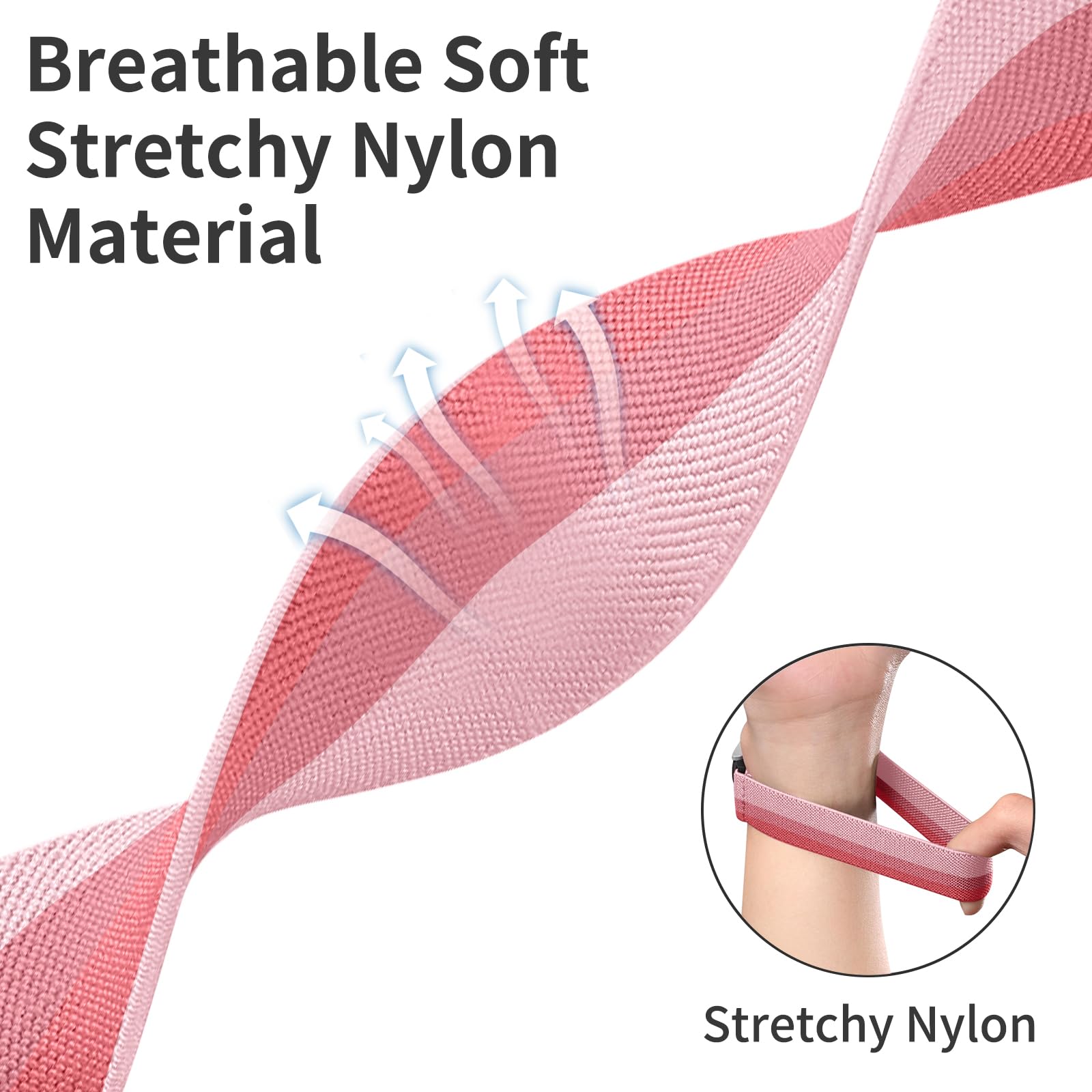 Elastisches Nylon-Armband Mit Magnetverschluss Für Fitbit Versa 2, Versa & Versa Lite – Verstellbar, Waschbar, Viele Farben