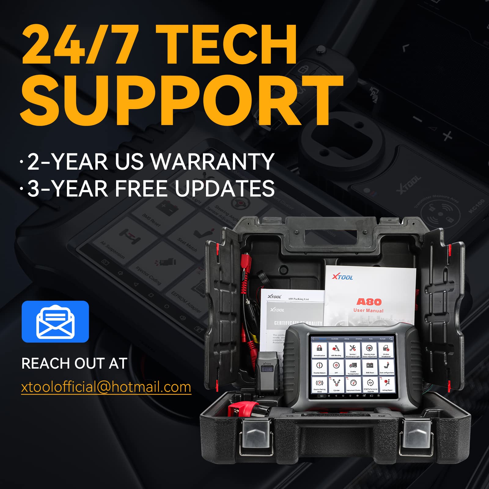 XTOOL A80 Automotive Diagnostic Tool [with A30 Wireless Scanner