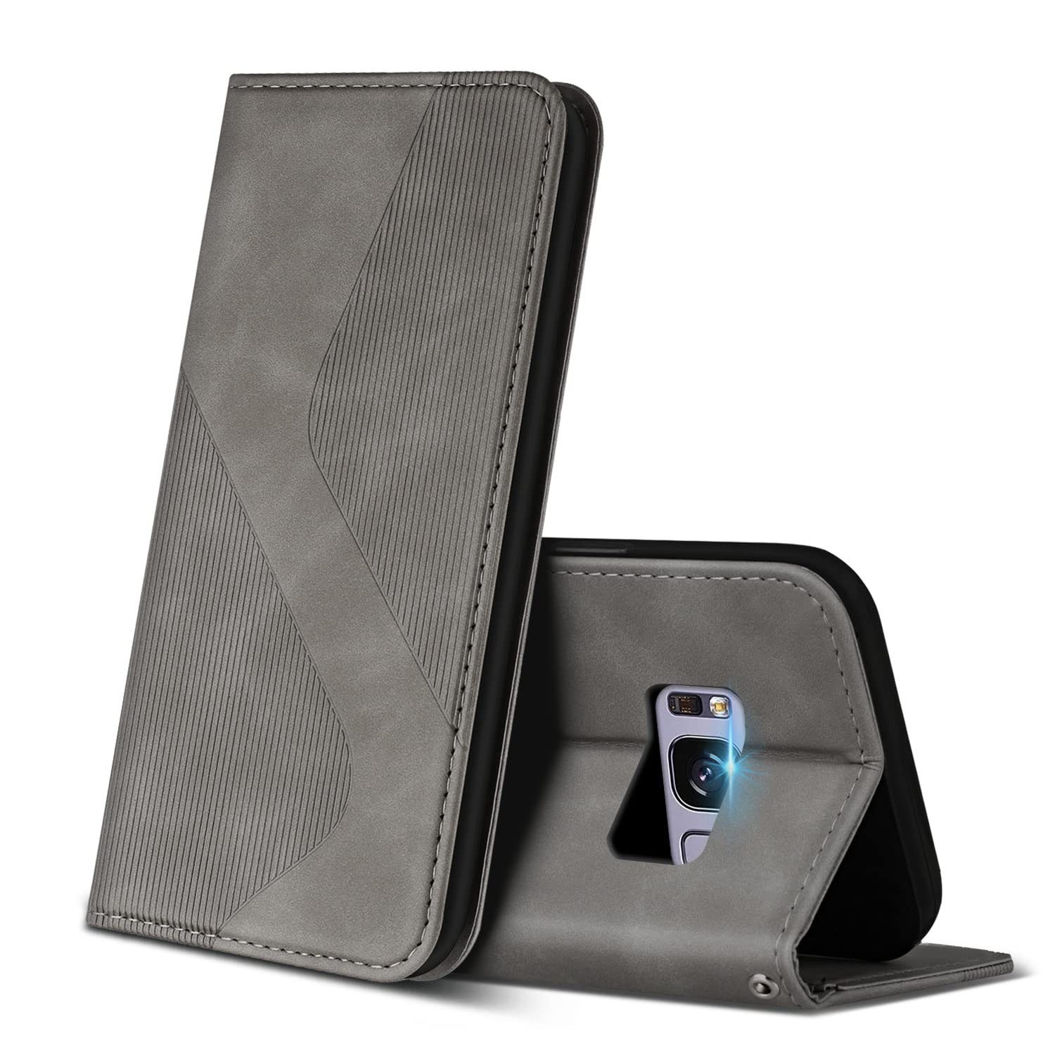 HualuBro Cover per Samsung Galaxy S8 Plus, Flip Case in PU Pelle Premium Portafoglio Cover [Slot Carte] [Chiusura Magnetica] Leather Wallet Phone Custodia per Samsung Galaxy S8 Plus (Marrone