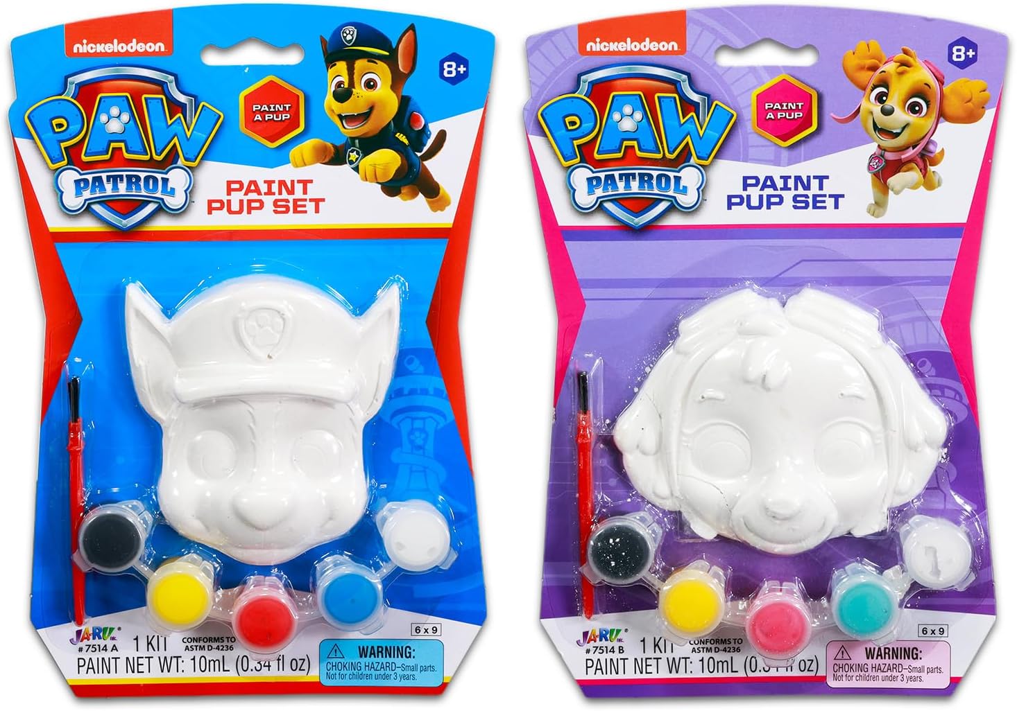 Paw Patrol Paint Your Own Figurines Set - Bundle with DIY Painting Set Featuring Chase and Skye Plus Stickers, More | Paw Patrol Painting Kit for Kids
