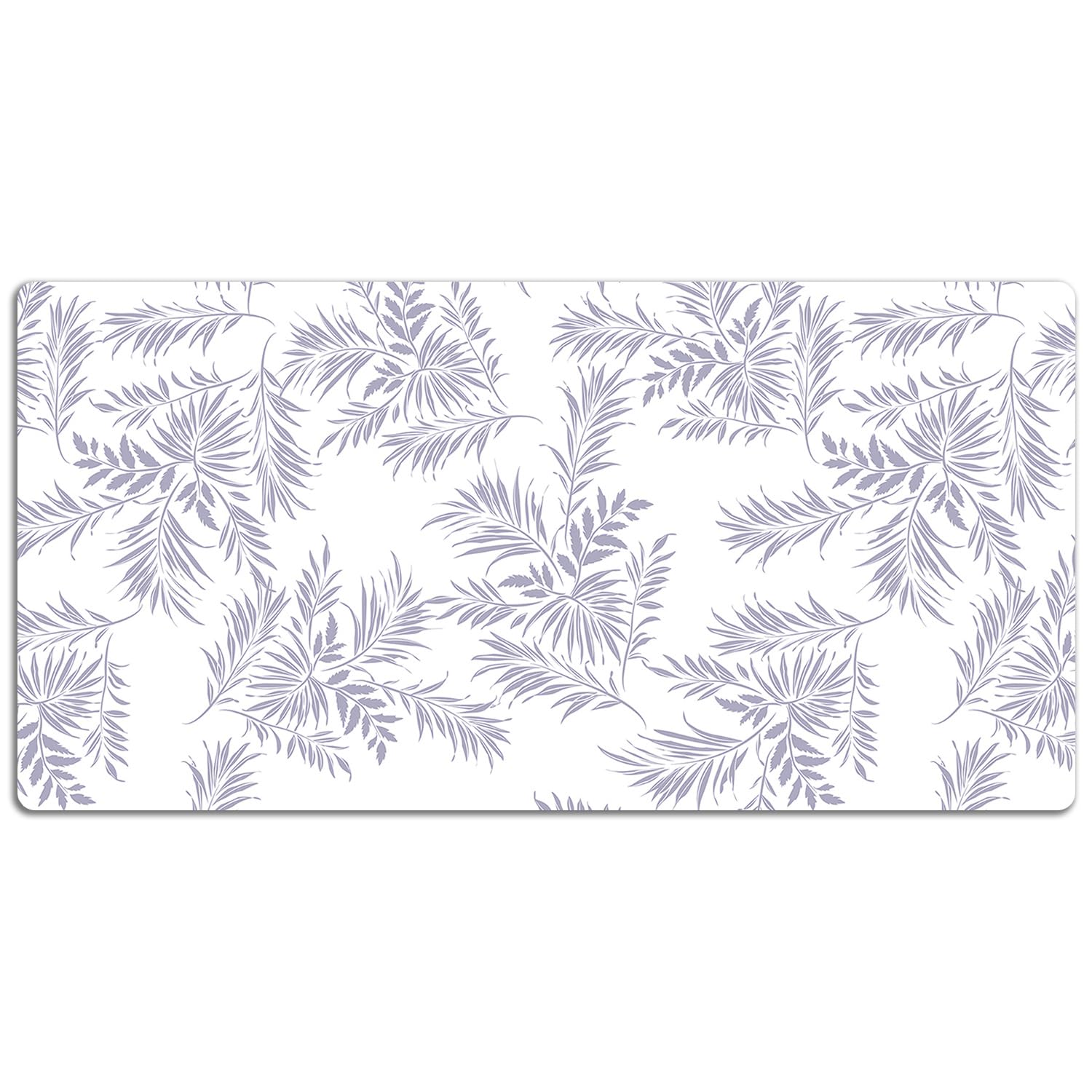 Sottomano da Scrivania 120x60 cm per Ufficio e Casa Impermeabile Protezione e Decorazione Superficie Protettiva Antiscivolo Facile da Pulire in Vinile PVC - Foglie grigie