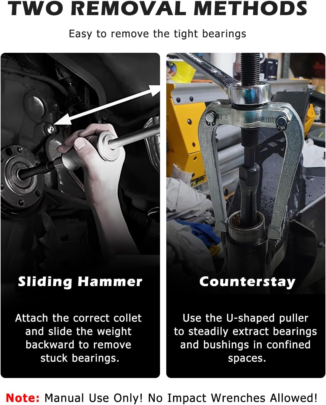 DAYUAN Blind Hole Collet Bearing Puller Set,16 pcs Inner Bearing Extractor Kit with Slide Hammer Insert Bearing Removal Tool