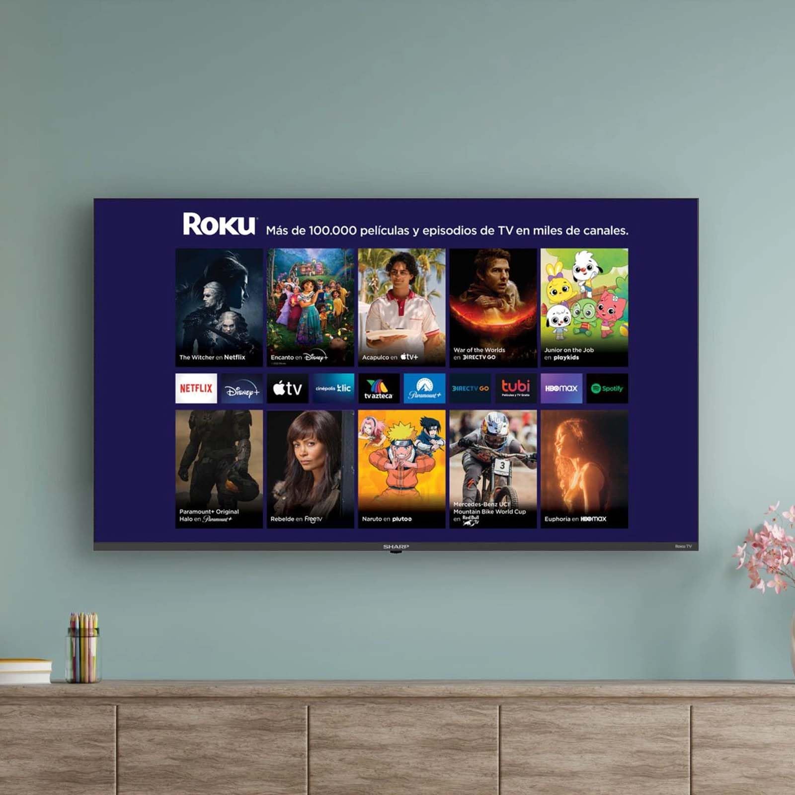 Sharp Pantalla 58 Pulgadas Aquos Frameless Roku TV 4K UHD 