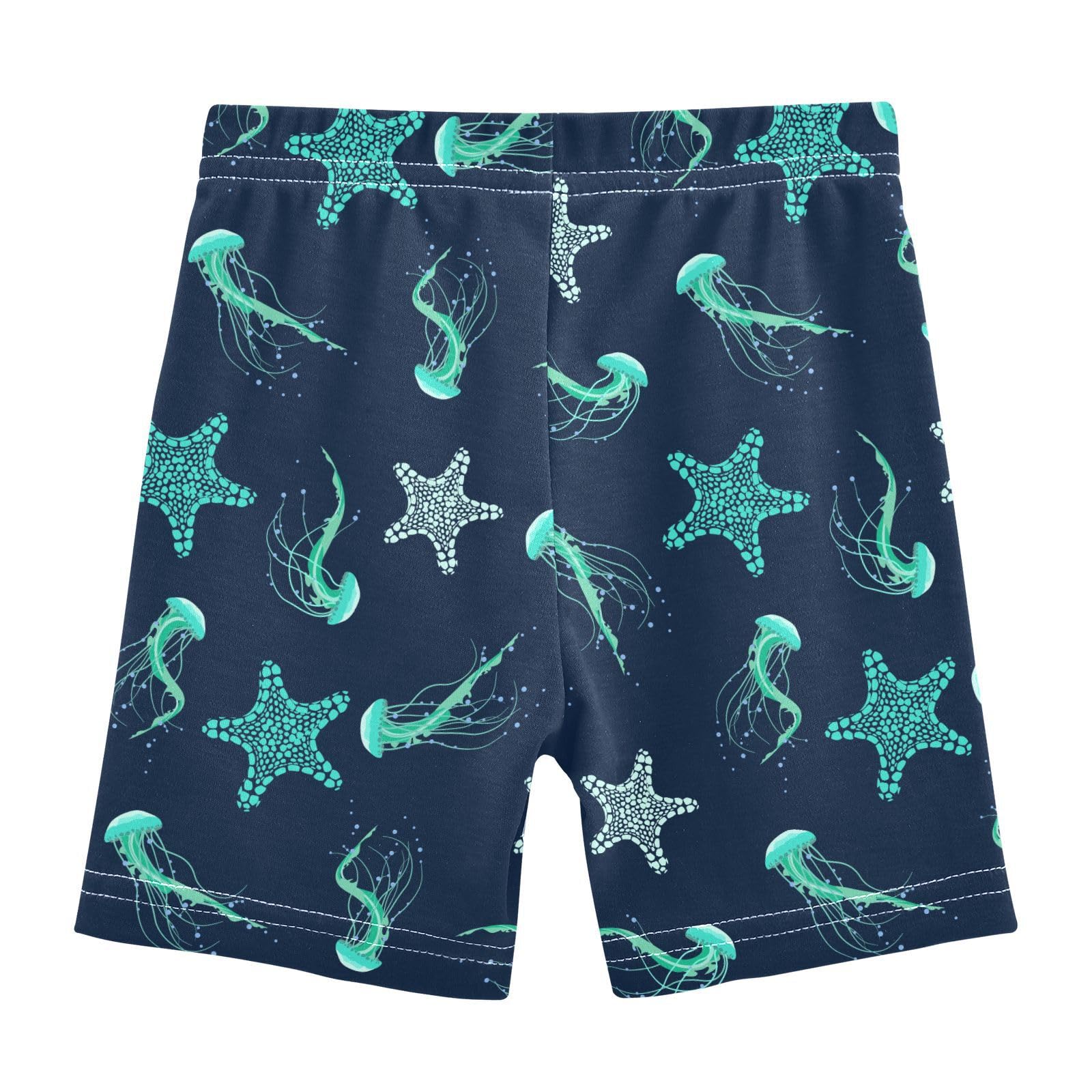 JHKKU Girls Jellyfish Starfish Shorts Cotton Cartwheel Bike Kids Biker Under Dress Dance Short Girl Clothes 8Y