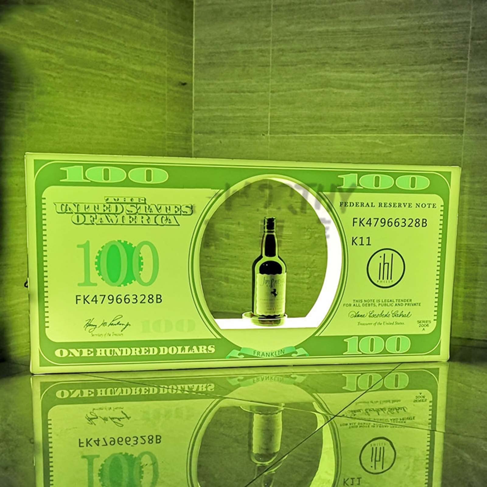 Éclairage LED Bouteille De Bouteille De Vin Présentateur De Bouteille De Champagne Logo Personnalisé/Décoloration Clignotante Applicable À La Fête, À La Famille, Aux Bornes De Bottle.