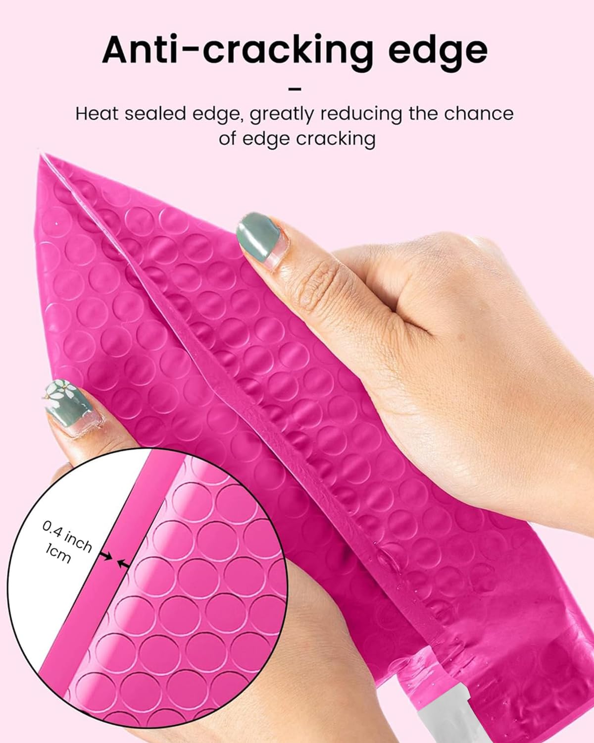 GSSSUSA Luftpolster-Versandtaschen, 10,2 x 20,3 cm, nutzbare Größe, 10,2 x 17,8 cm, selbstklebende Versandtaschen für den Versand von Schmuck, kleine Unternehmen, Rosa