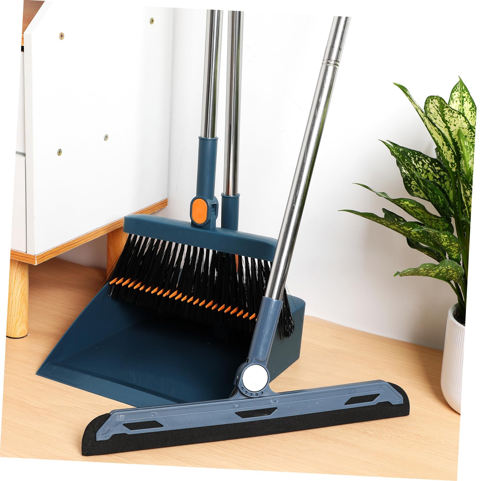 Juego de Escoba Recogedor Plegable, Plástico Azul para Hogar | 1 Set, Diseño Resistente y Multifuncional, Limpieza Interior Eficaz, Uso Doméstico y Dormitorio