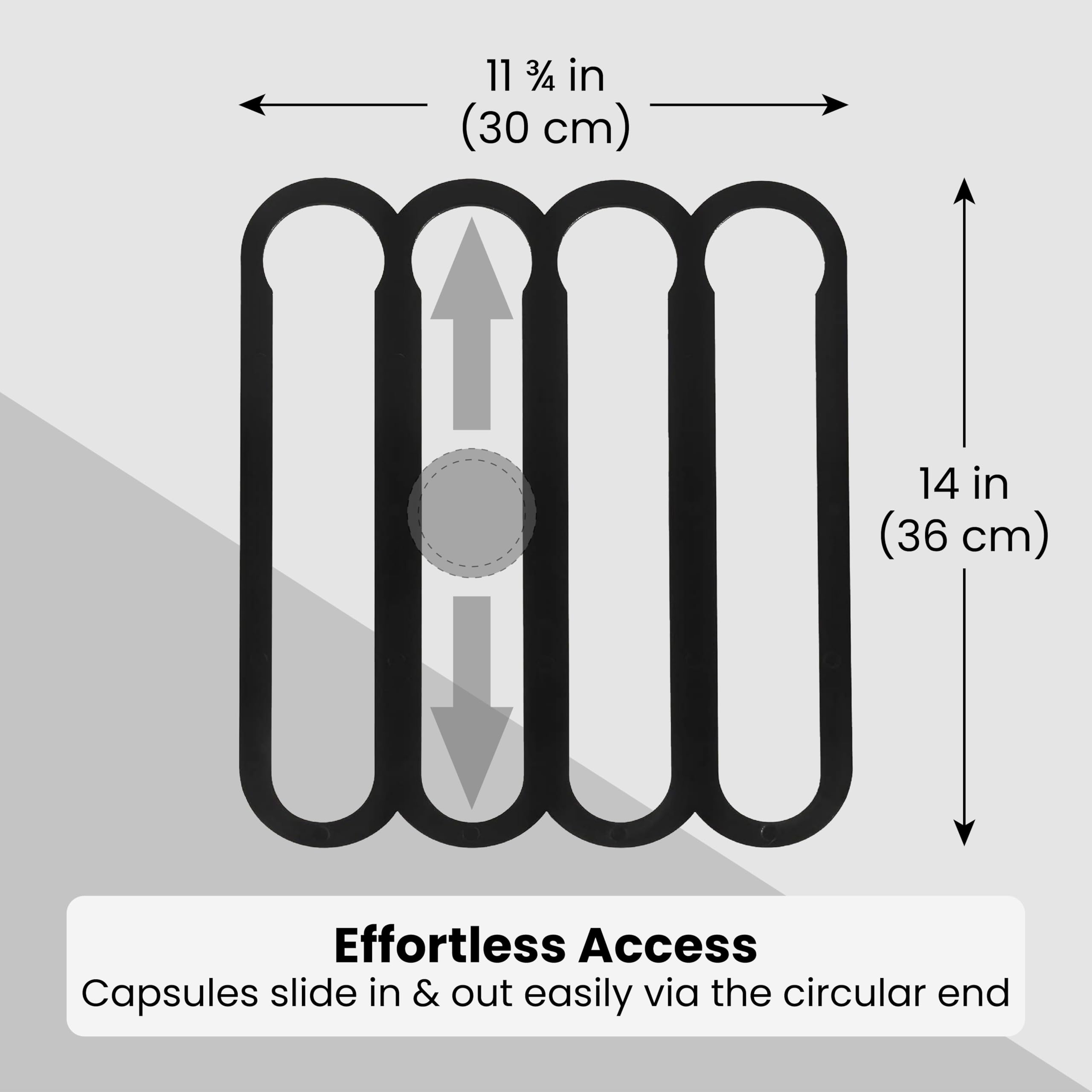 Coffee Capsule Holder for Nespresso VertuoLine Capsule Pods, Holds 20 Capsules, Pod Holder with Pre-Applied Strong Adhesive Strips, Mount on Walls or Under Cabinets,14 x 11.75 In