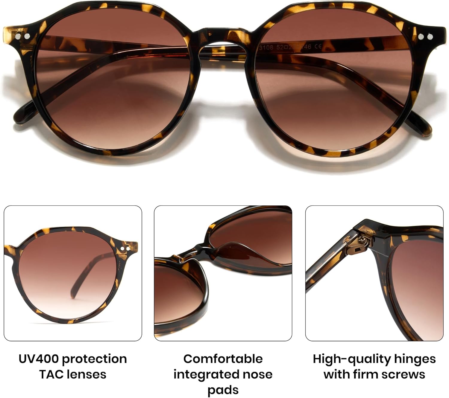 Cyxus Retro Sunglasses for Women, UV Protection Anti-Glare Trendy Sunglasses for Woman for Outdoor/Daily Use