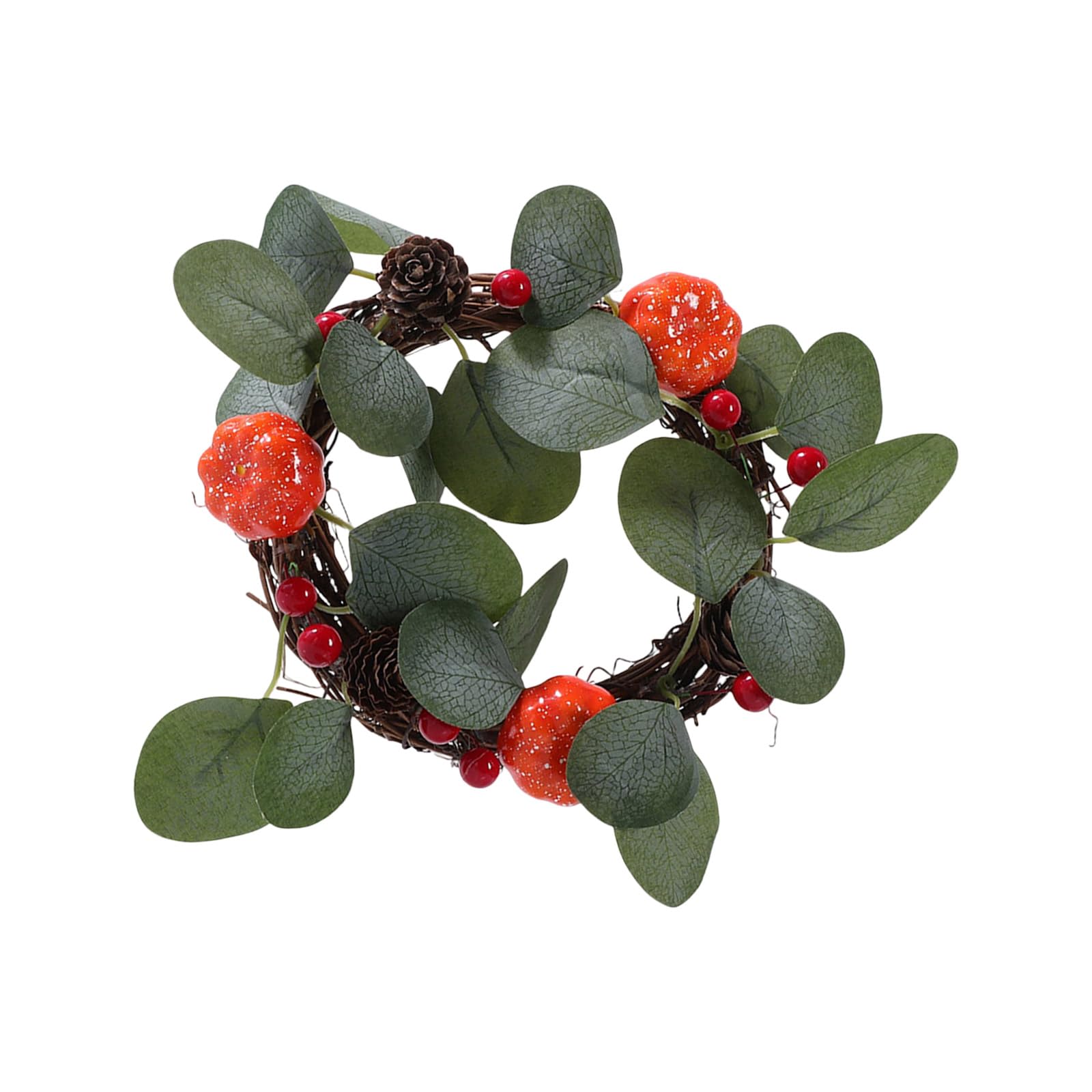 Artificial Pinecones Wreath Hanging Ornament Rattans Seasonal Decoration for Living Room Garden Seasonal Wreath Decoration