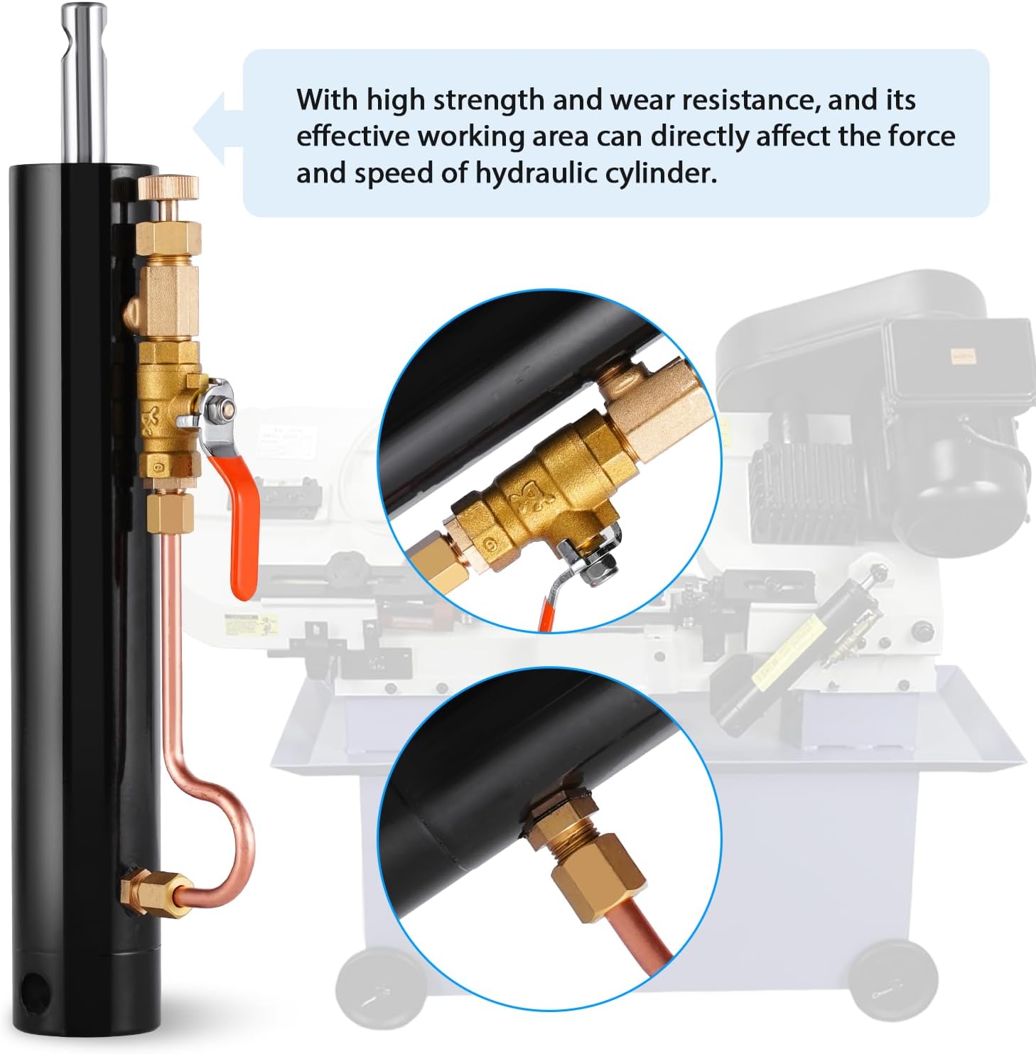 Hydraulic Cylinder for 7 x 12 Metal Bandsaw Compatible with BS-712N/BS-712R/BS-712B Band Saw Hydraulic Cylinder for Metal Cutting Band Saw