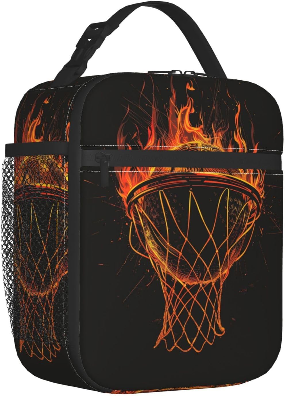 Basketball Insulated Lunch Box for Women Men Basketball Lunch Bag for Work,Picnic,Travel,Hiking,Beach or Fishing Polyester