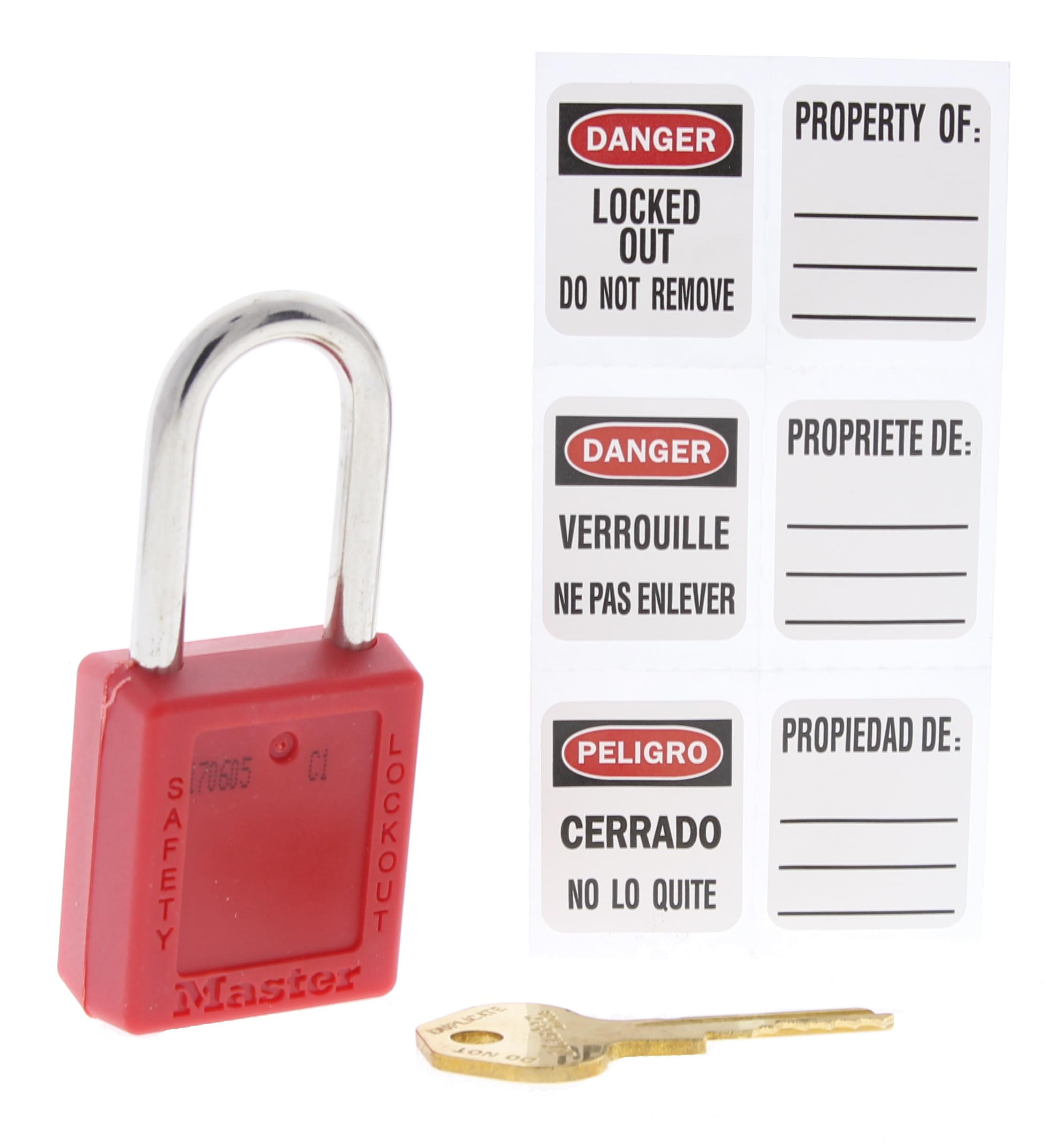 44-916 Master Keyed Powder Coated Xenon Safety Lockout Padlock 1-1/2 Inch Clearance Shackle