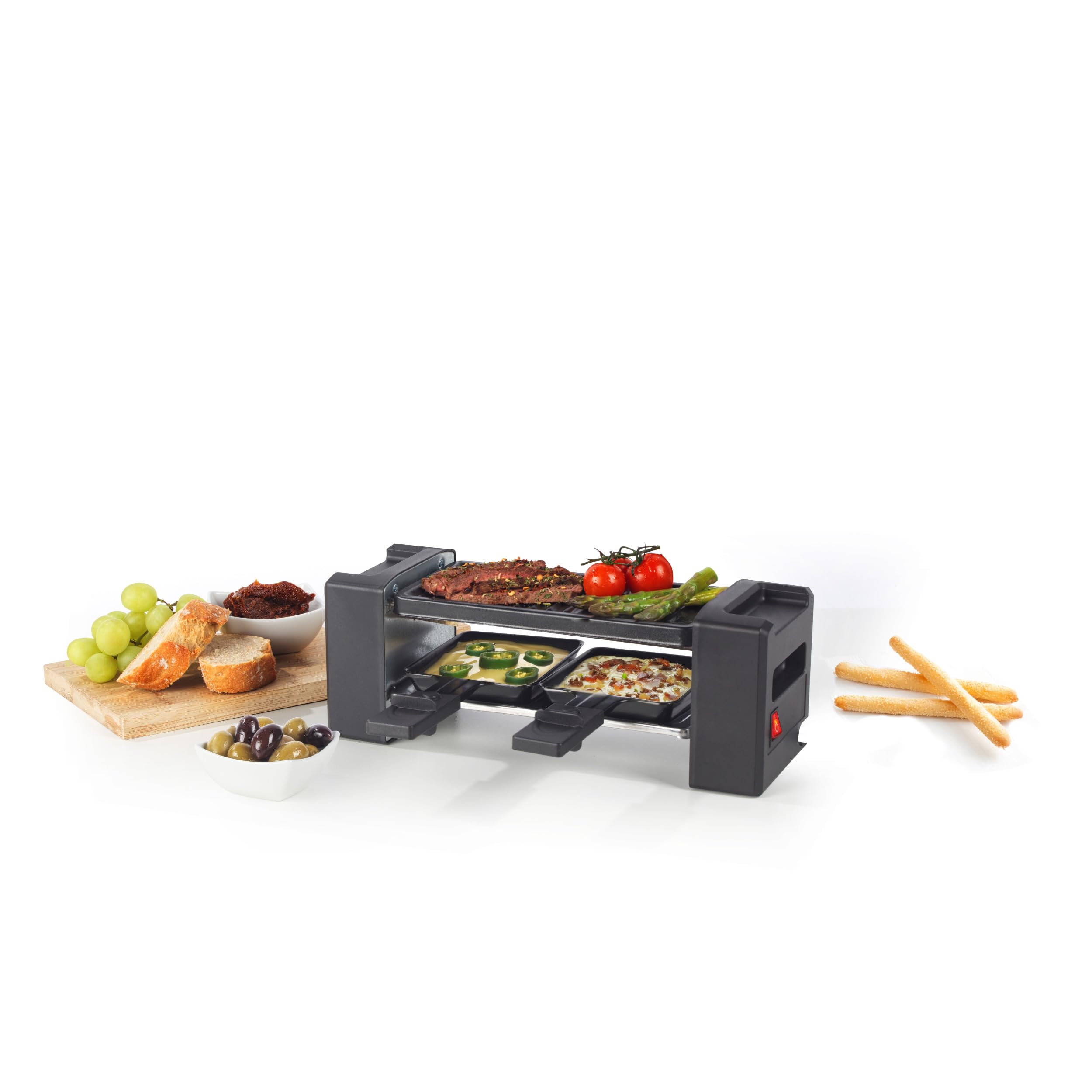 Giles & Posner - Mini Raclette Grill - 2 Person - Black