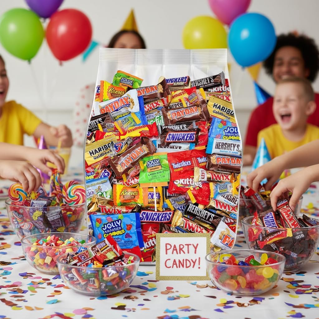 Assorted Chocolate and Candy Variety Pack Bulk - 5lb Bulk Chocolate Candy Individually Wrapped - Assorted Candy for Party Favors, Pinatas, Goodie Bags and Office Snacks - 5 Pound Bag of Candy