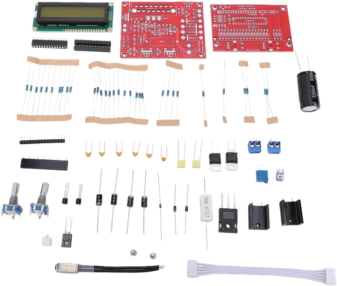 Adjustable DC Regulated Power Supply DIY Kit, 0.01 to 2A Output Current LCD Display with Short Circuit Protection, for Industrial Automotive Home Electronics