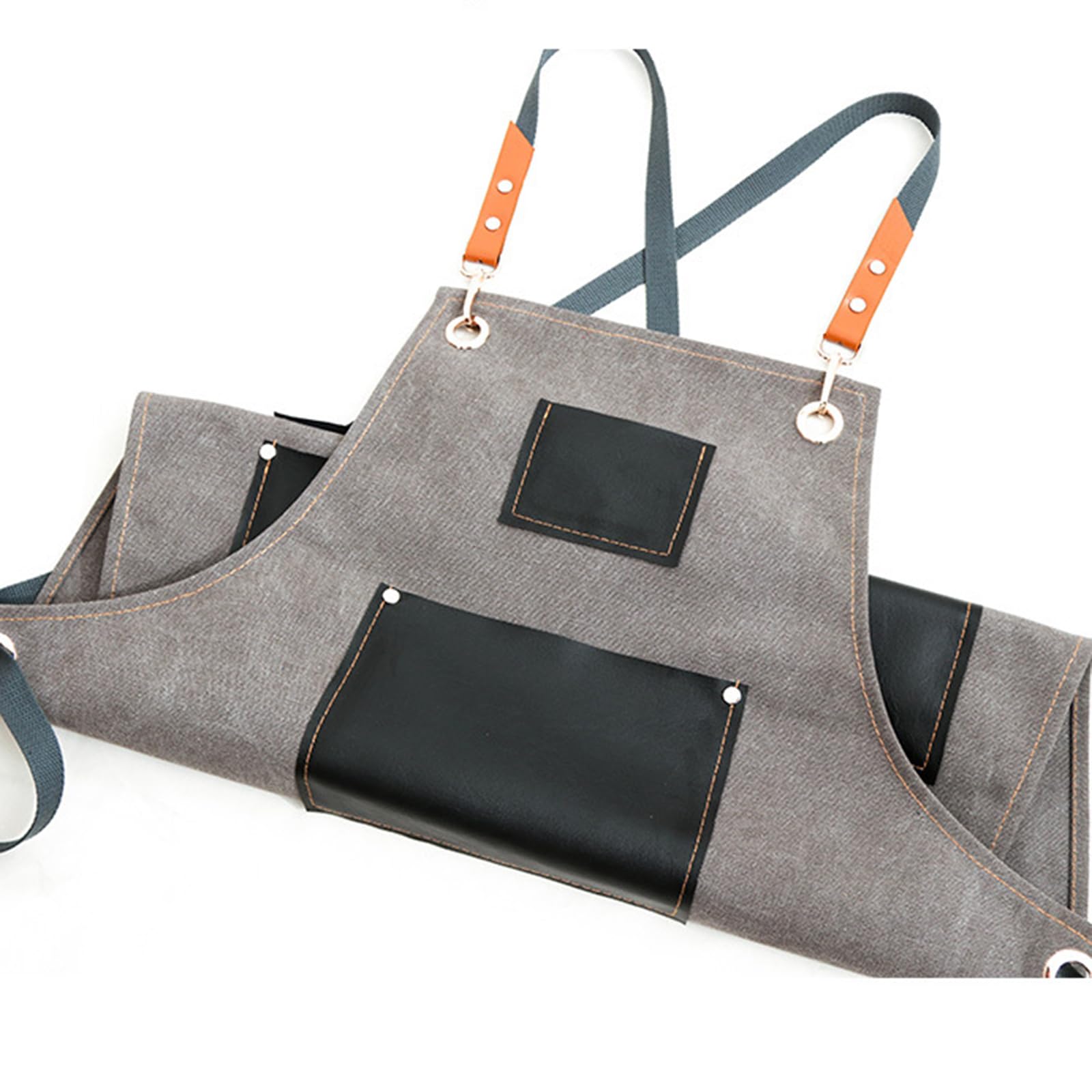 Grembiuli da cuoco for uomo e donna con tasche, grembiule lavoro for cucina, ristorante, barbecue, pittura, artigianato, marrone