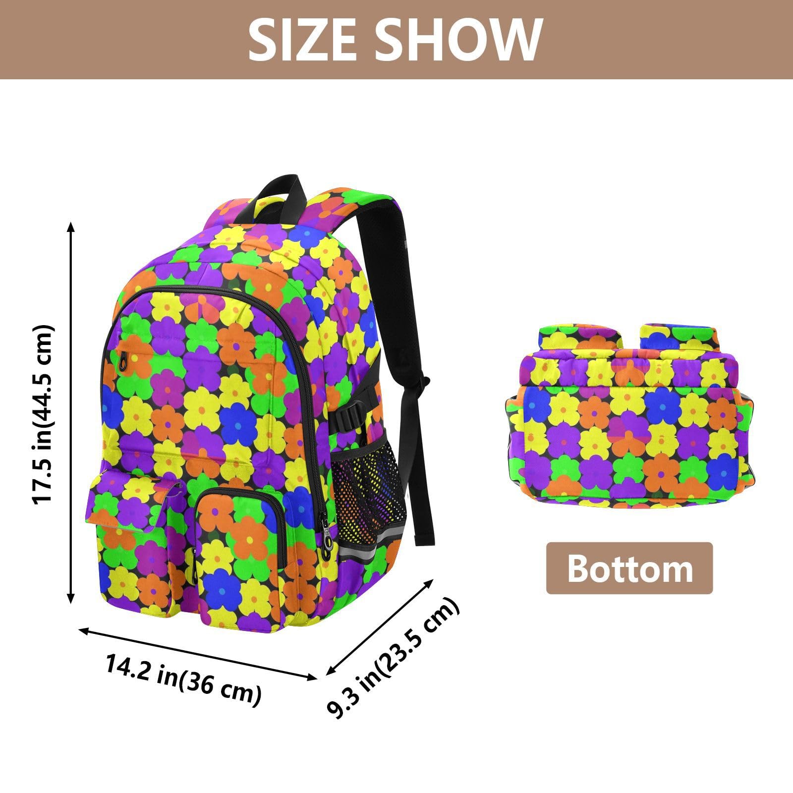 Plecaki na laptopa uroczy wzór kwiatowy Multicolo School College torba na książki