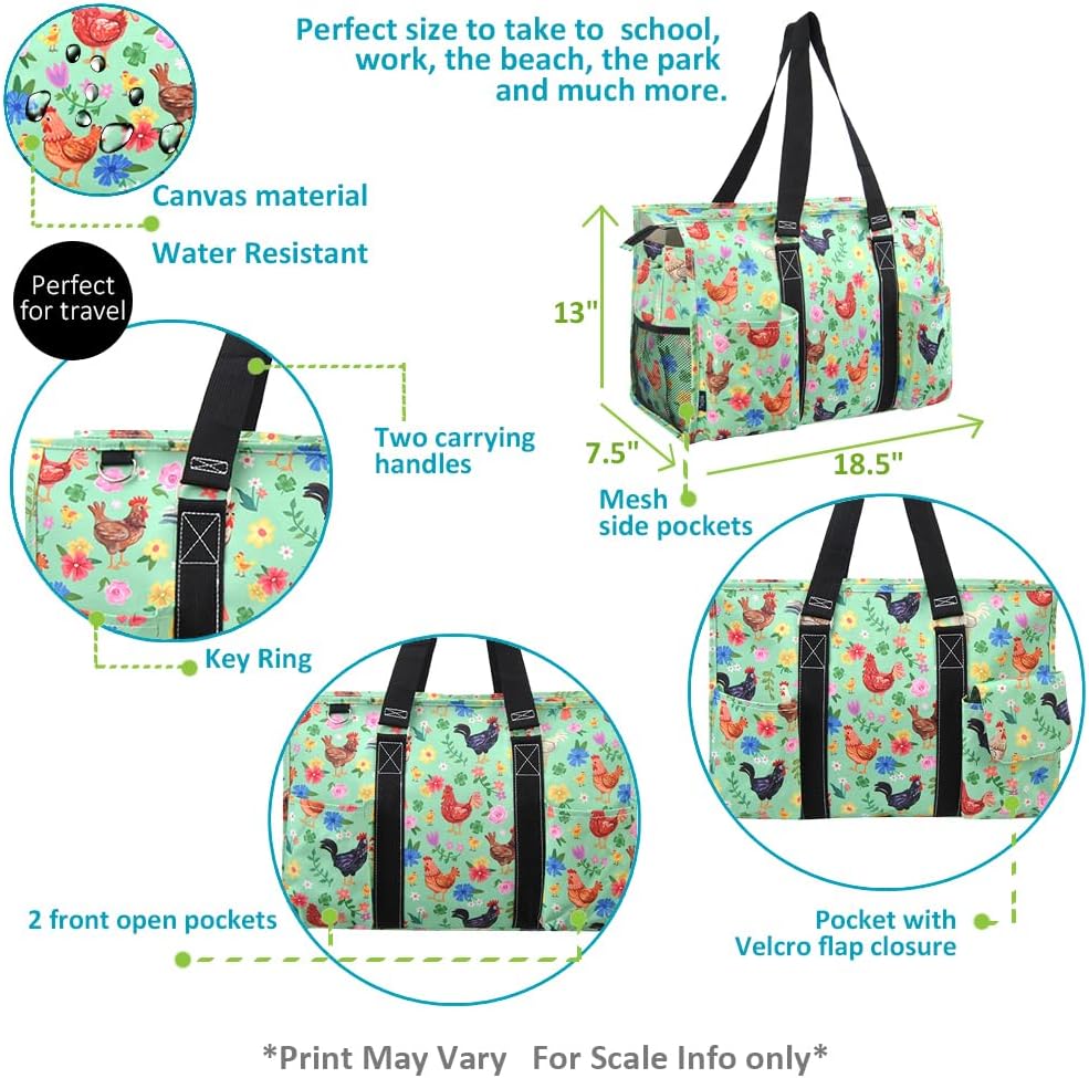 NGIL Zip-Top Tote Bag with Exterior Pockets for Working Women, Teachers, Nurses, and Moms, Design in USA - Image 7