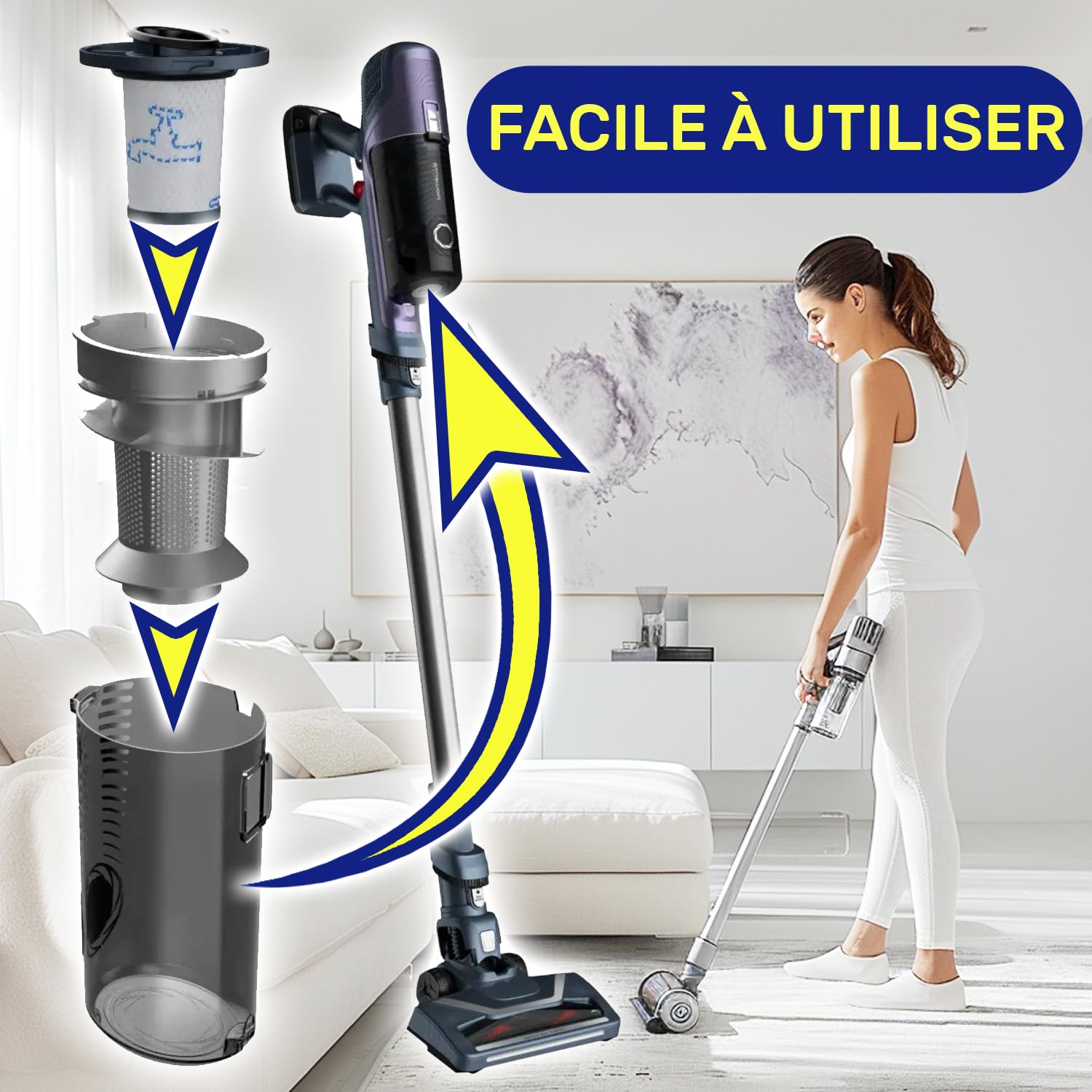 Maille Filtre pour Aspirateur Balai sans Fil avec le Code Original SS-2230002827 pour Rowenta pour Tefal Xforce Flex - MONTERAL