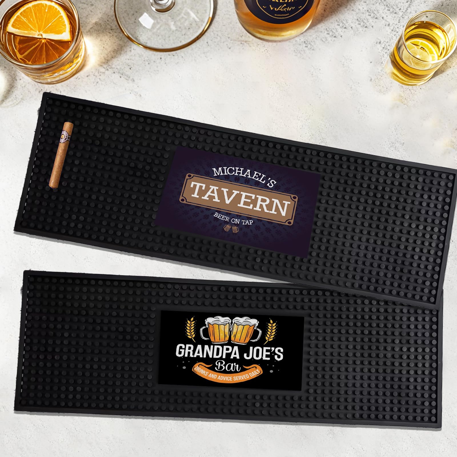 Tapis de bar personnalisé en caoutchouc antidérapant pour cuisine et boissons