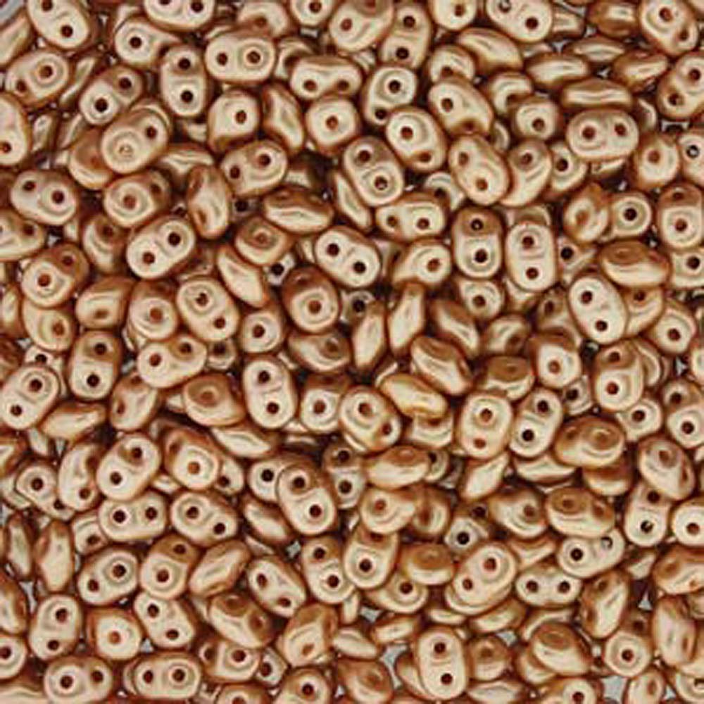 Pastel Amber 2x4mm 2 Hole Bead 8 Grams Superduo Miniduo