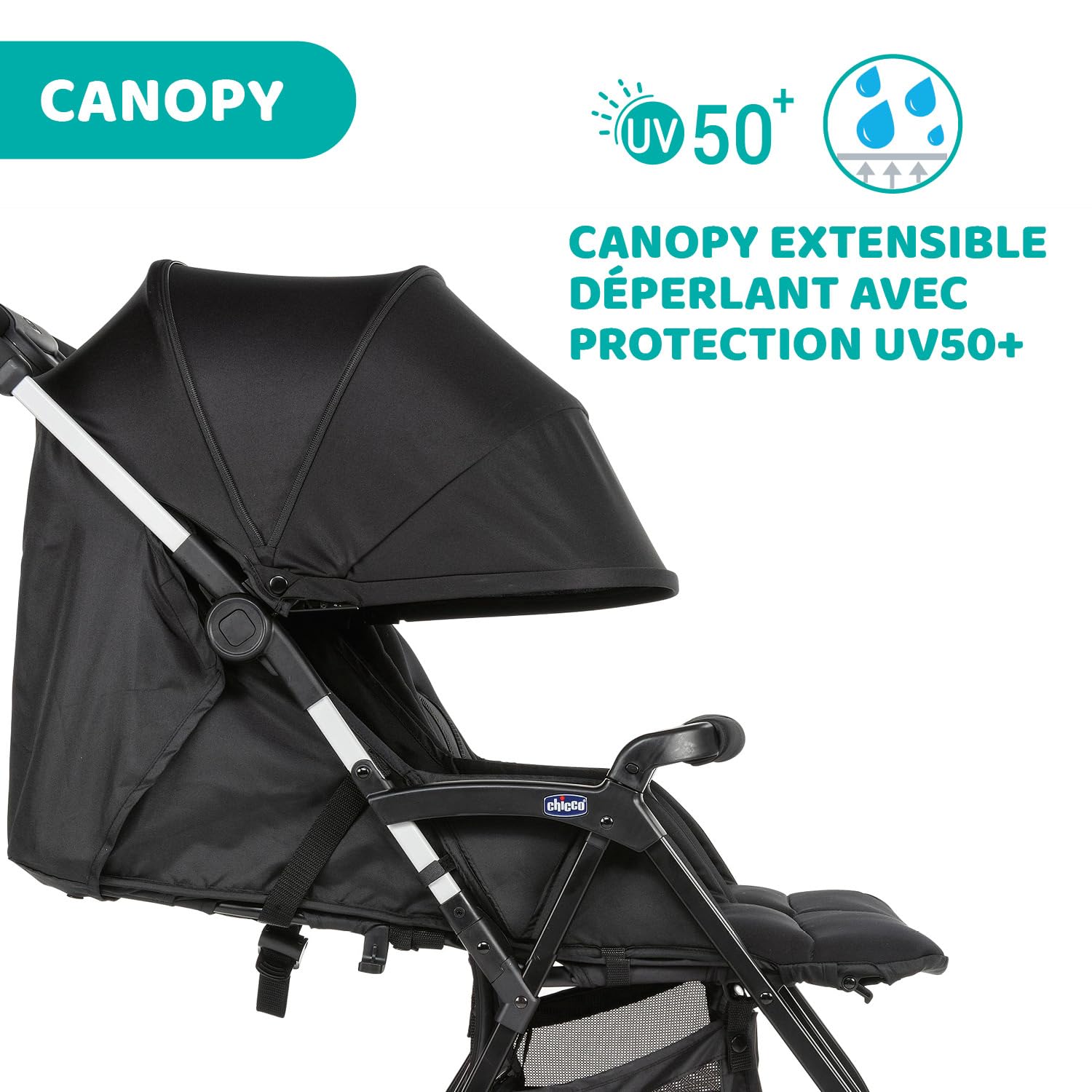 Chicco OHlalà Poussette Double Tandem Légère Pliable Jumeaux 15 kg Noir