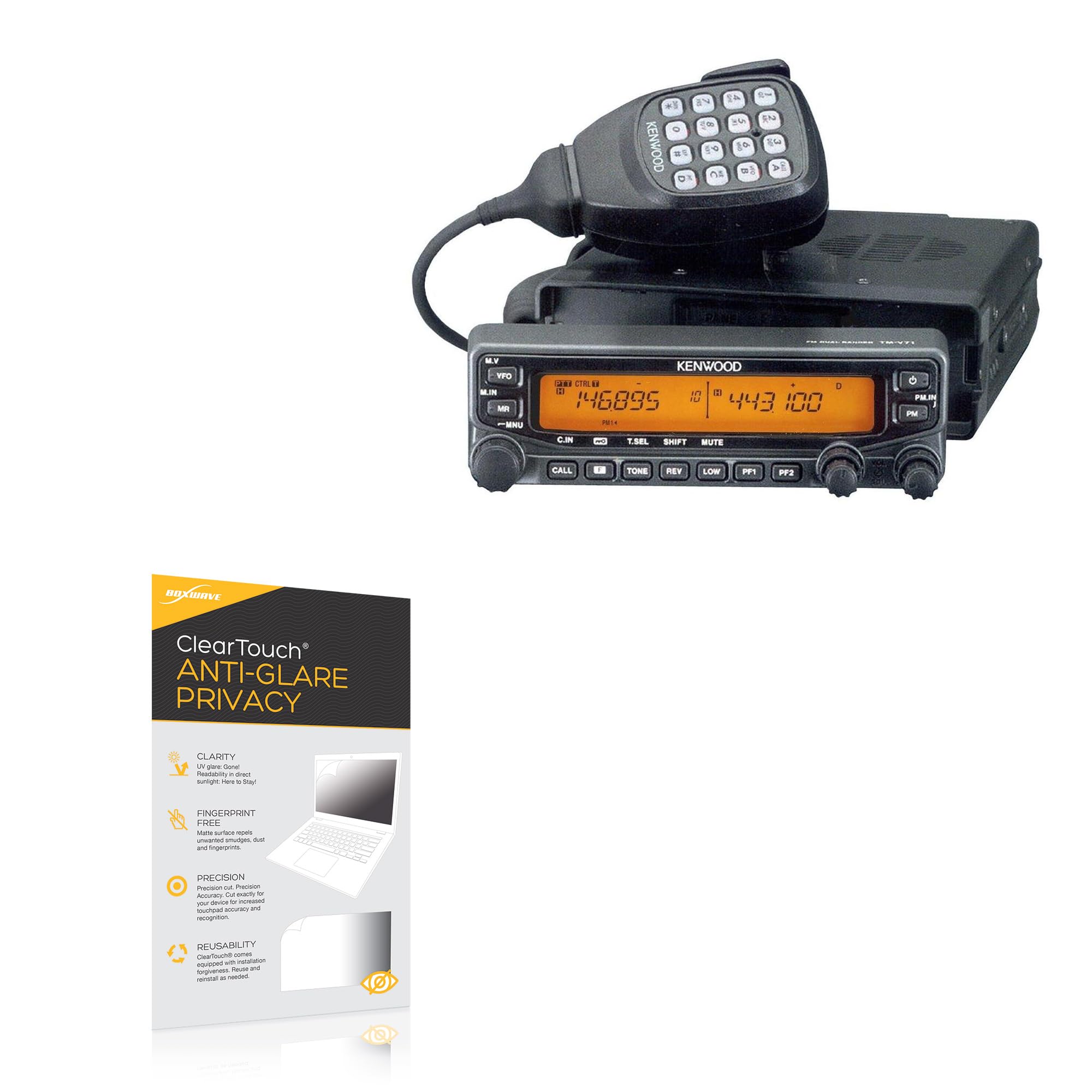 BoxWave Screen Protector Compatible with Kenwood TM-V71A - ClearTouch Anti-Glare Privacy (2-Pack), Privacy Screen Protector Flexible Film Anti-Glare