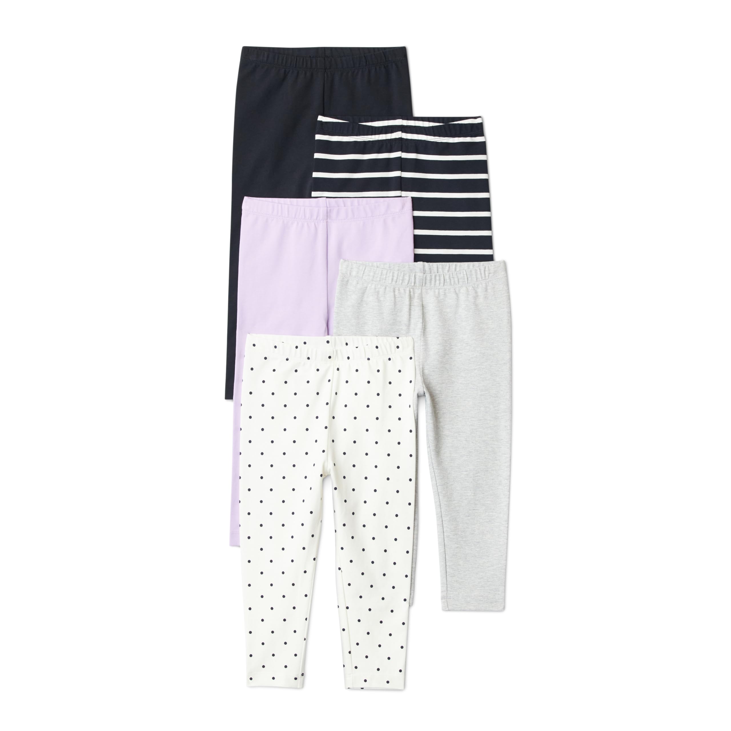 Amazon Essentials Girls' Cotton Stretch Leggings, Multipacks