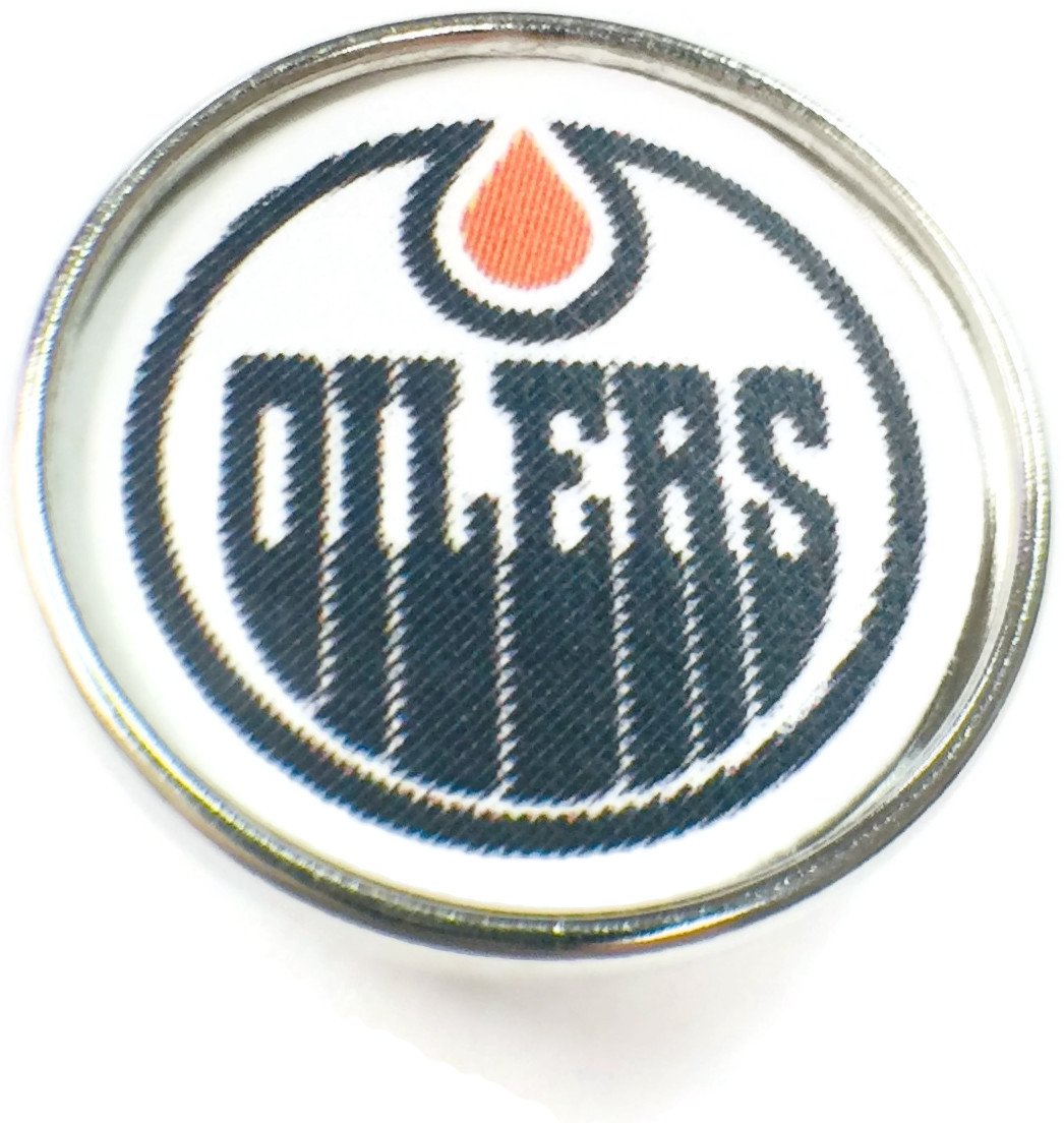 Snap Jewelry Fashion NHL Hockey Logo Edmonton Oilers 18MM - 20MM Snap Charm