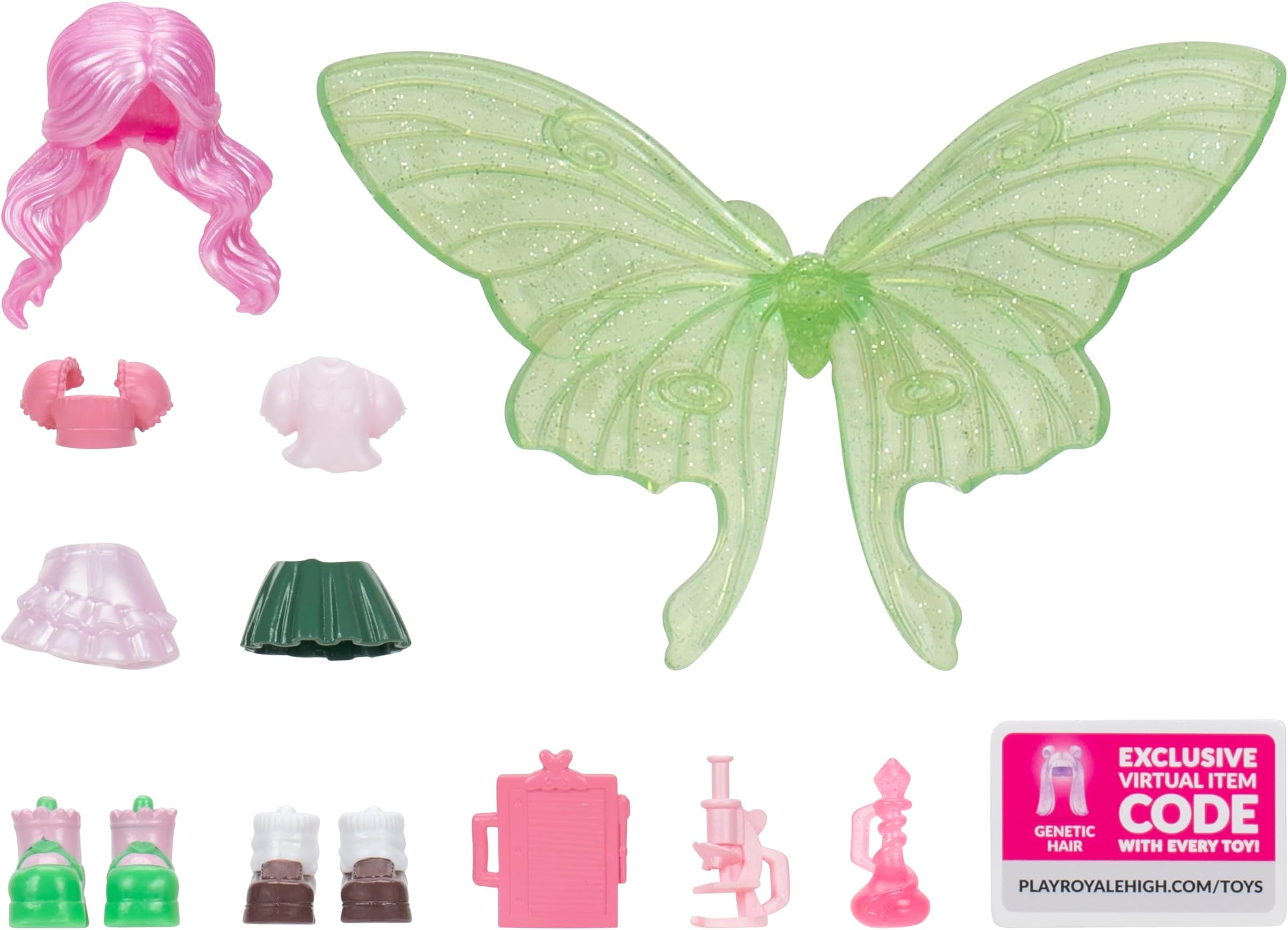 Jazwares Royale High 3-Inch School Spirit Fashion Pack: Science - Series 1-1 Figure with 15 Accessories - Wings Become Rings - Virtual Item Code Included - Ages 5+