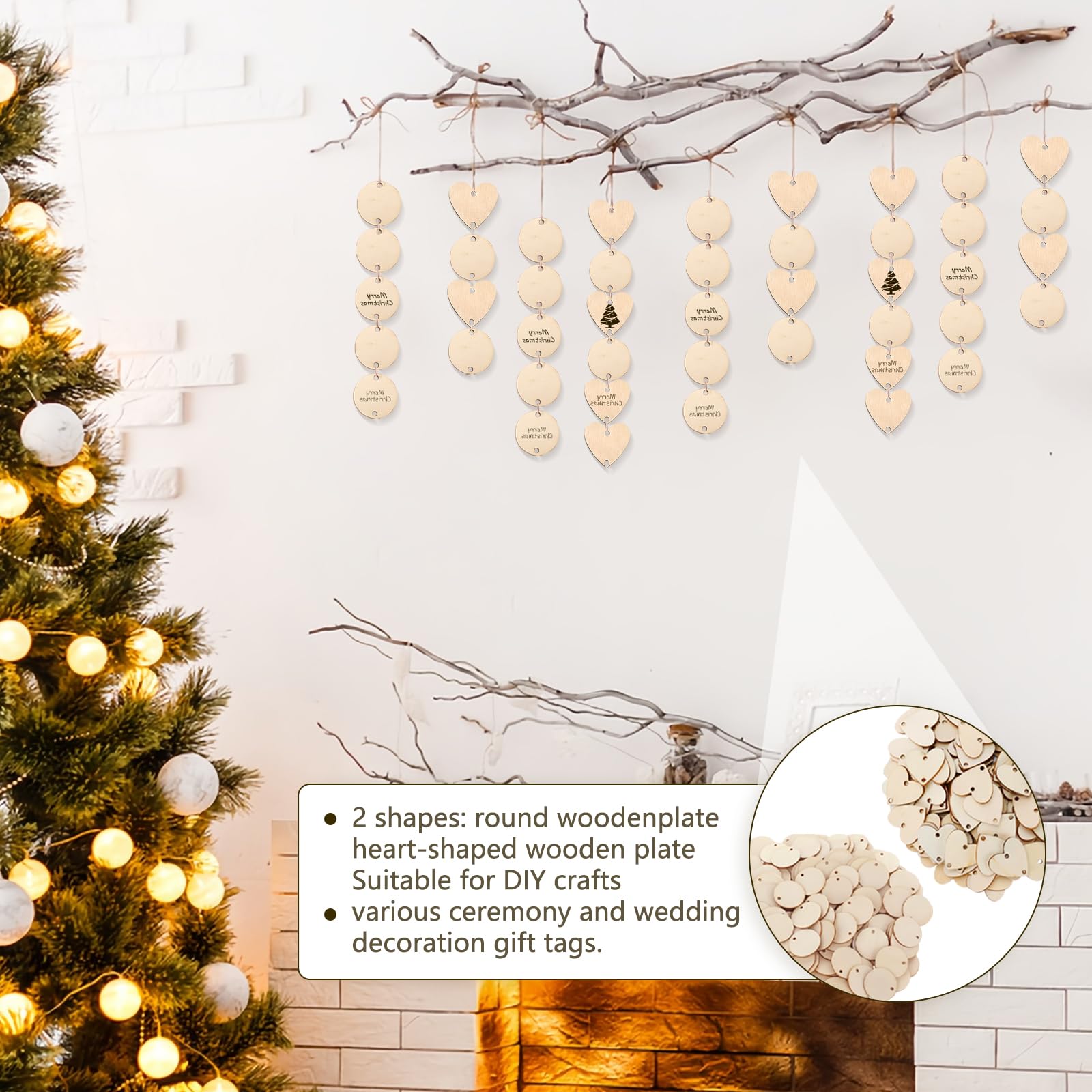100pcs Ronde Houten Schijven Met Gaten Kalender Tag Herinnering Record Hout Chip Verjaardag Board Tags En 100pcs Ijzeren Ringen Voor Kunst En Ambachten