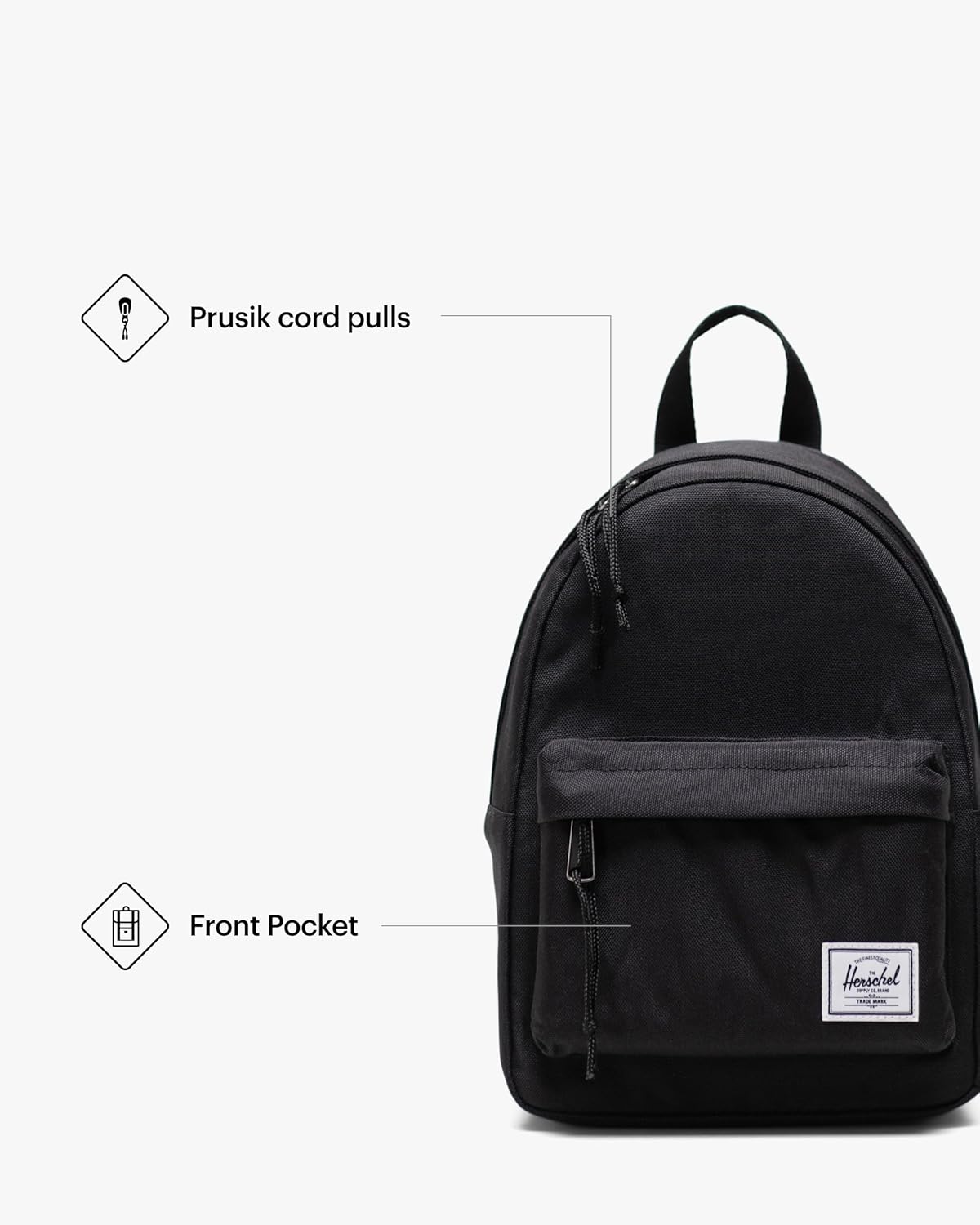 Herschel Legacy Backpack, Black, Mini - 6.5L - Image 4