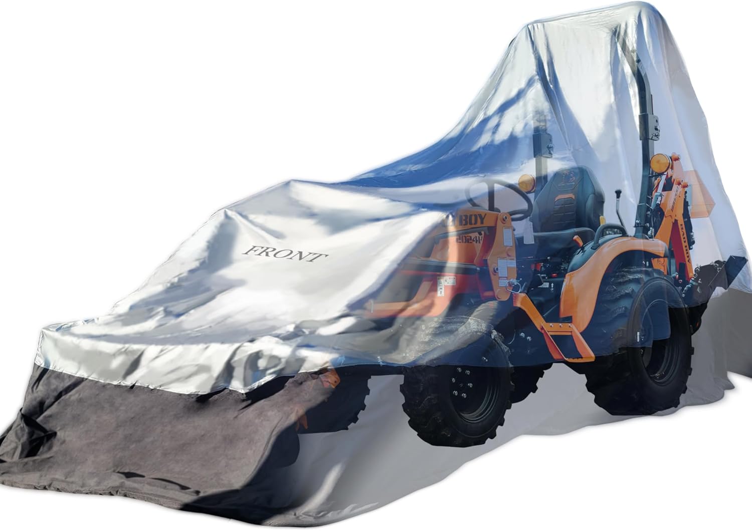 Heavy Duty Outdoor Tractor Cover with Patented Weighted Ground Conforming Apron Seal – Wind Resistant & Water Protection for Automobiles - Mid Size 189 L x 75 W x 86 H inch
